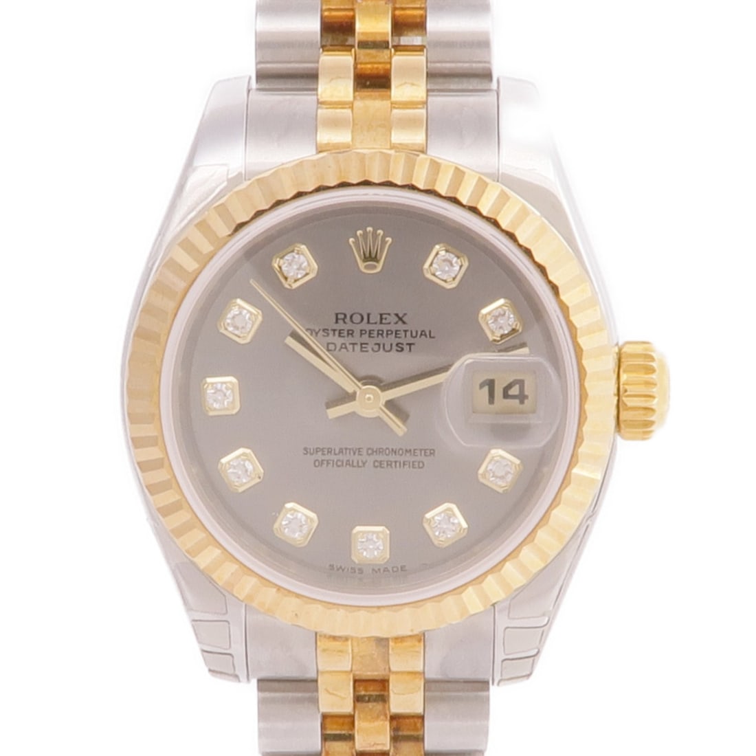 ROLEX Lady Datejust 26 179173G Automatic 18K Gold Diamond Watch (1 of 18)
