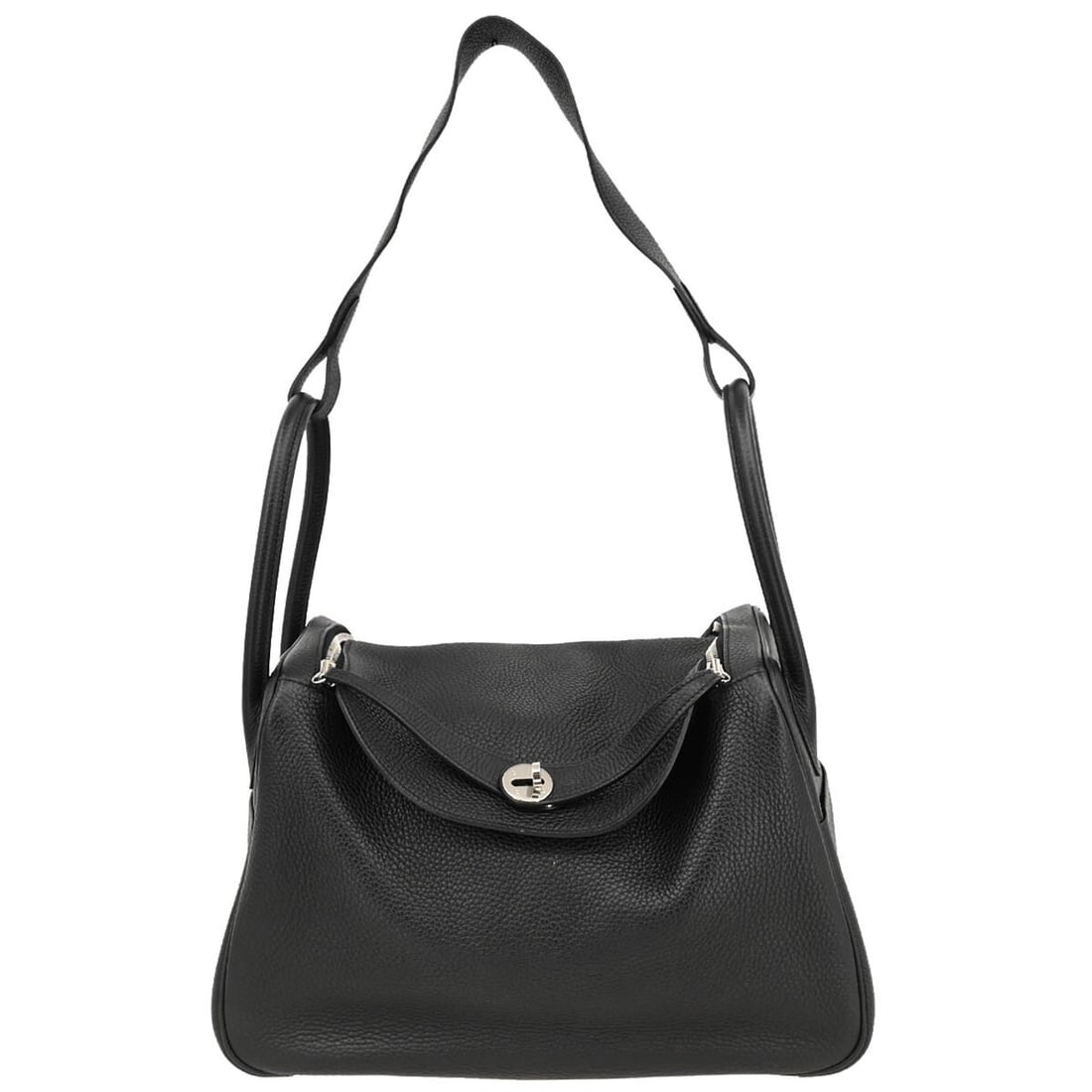 Black Leather Lindy Shoulder Bag by Hermes 34cm x 23cm x 16cm (1 of 10)