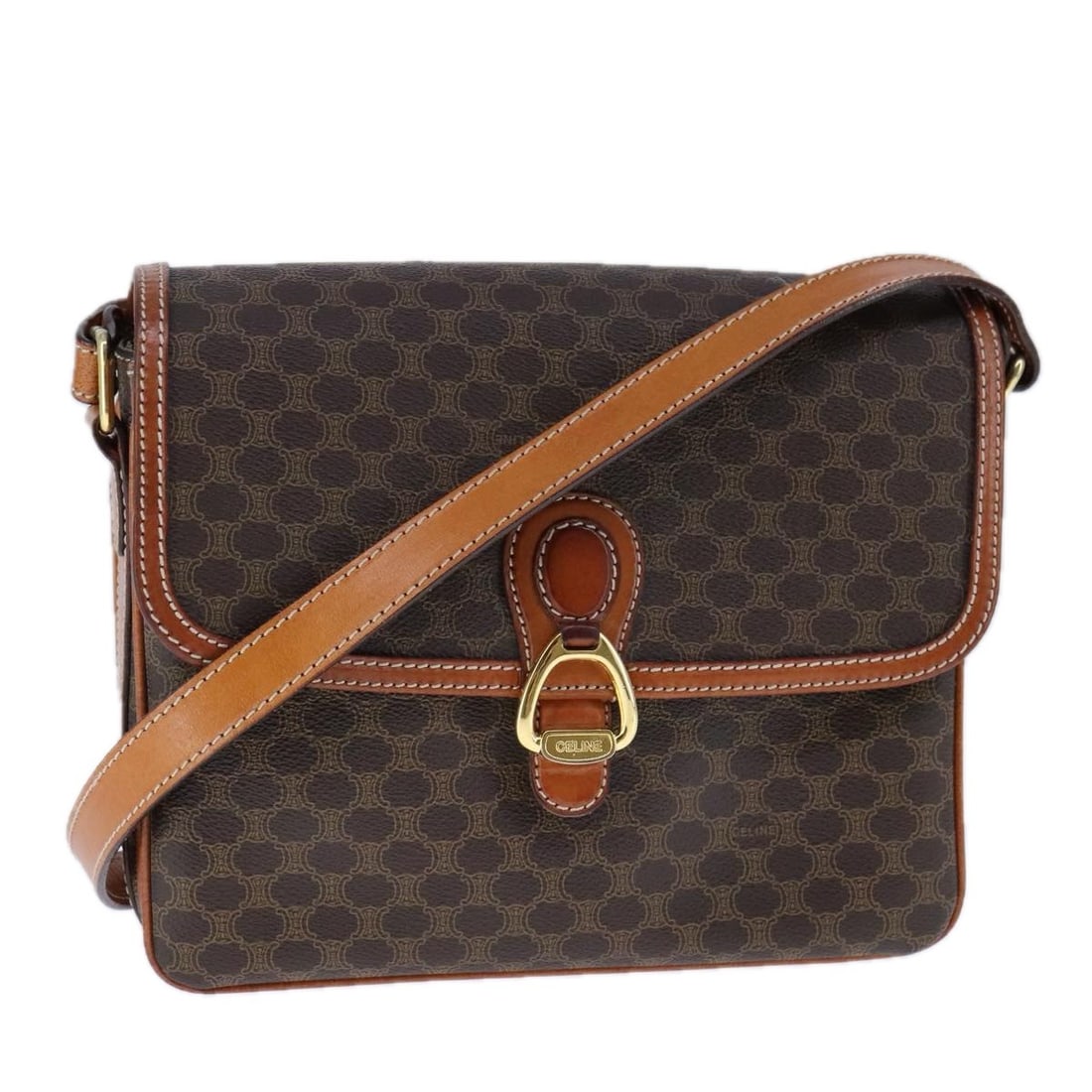 Celine Macadam Canvas Shoulder Bag Brown 23cm x 19cm x 7cm (1 of 18)