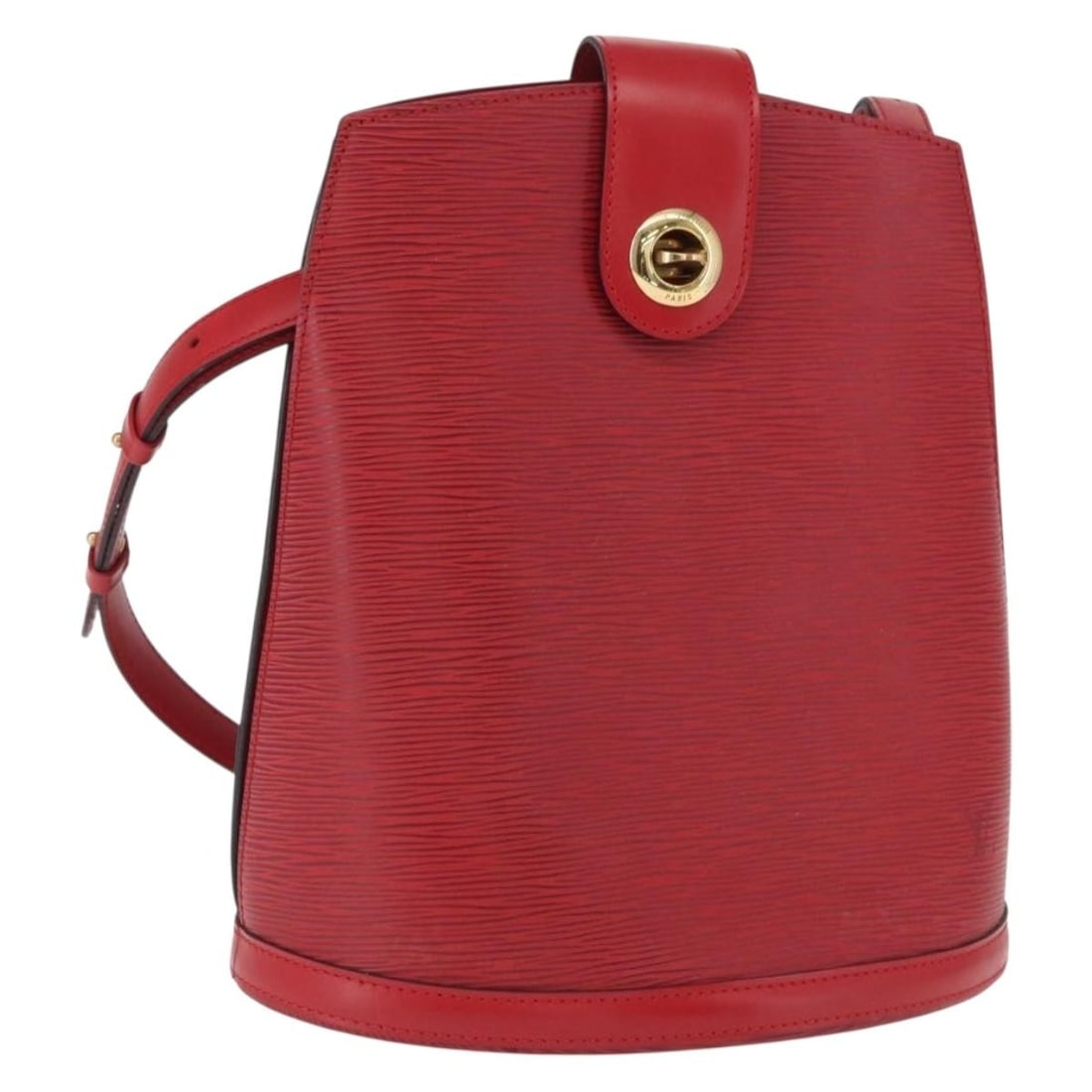Red Epi Leather Cluny Shoulder Bag by Louis Vuitton M52257: Red Epi Leather Cluny Shoulder Bag by Louis Vuitton M52257 This is a Louis Vuitton Epi Cluny shoulder bag crafted from red Epi leather. The bag features a structured silhouette with a top flap closure
