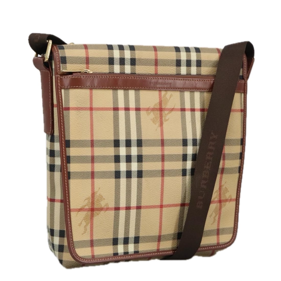 Burberry Nova Check Beige Gold PVC Shoulder Bag Made in Italy (1 of 18)