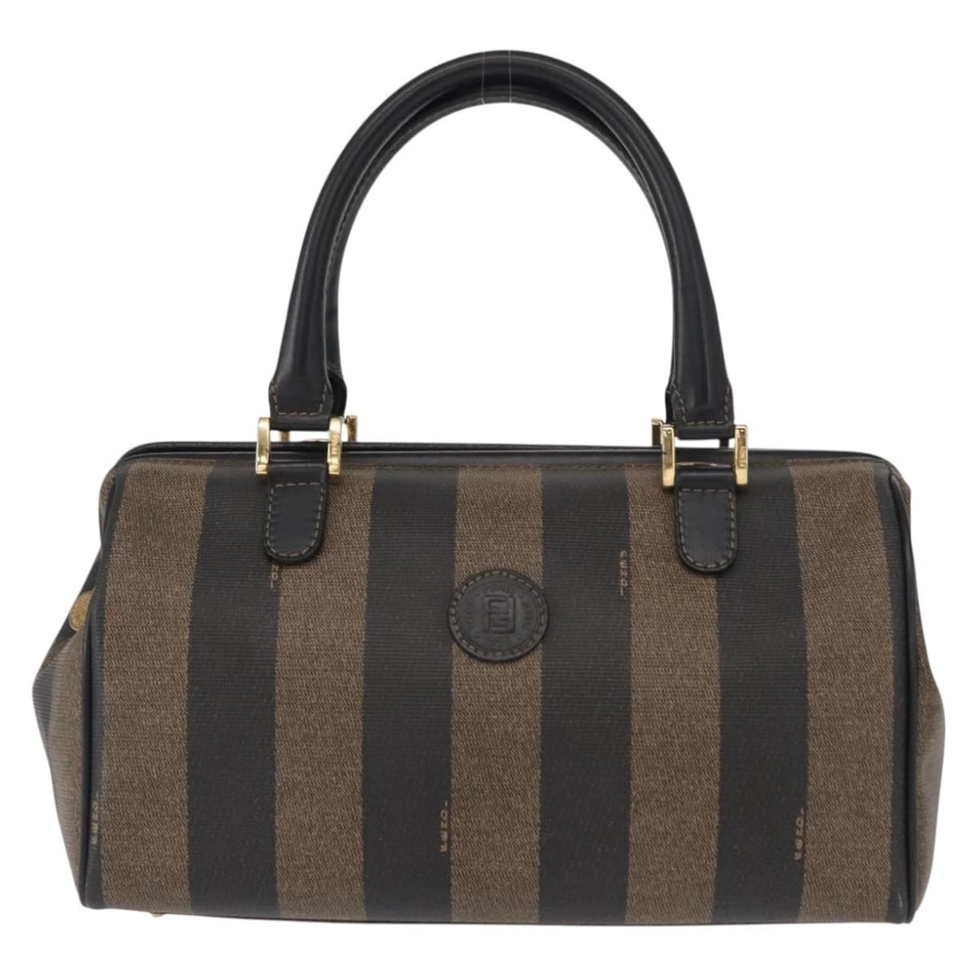 Fendi Pequin Convertible Brown Coated Canvas Boston Bag Vintage (1 of 18)