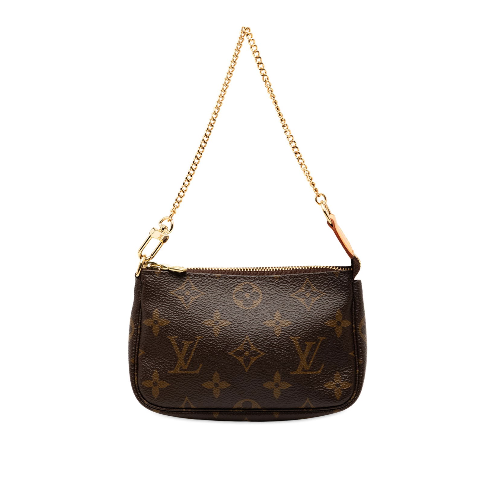 Louis Vuitton Mini Monogram Pochette with Gold Tone Chain Strap (1 of 7)