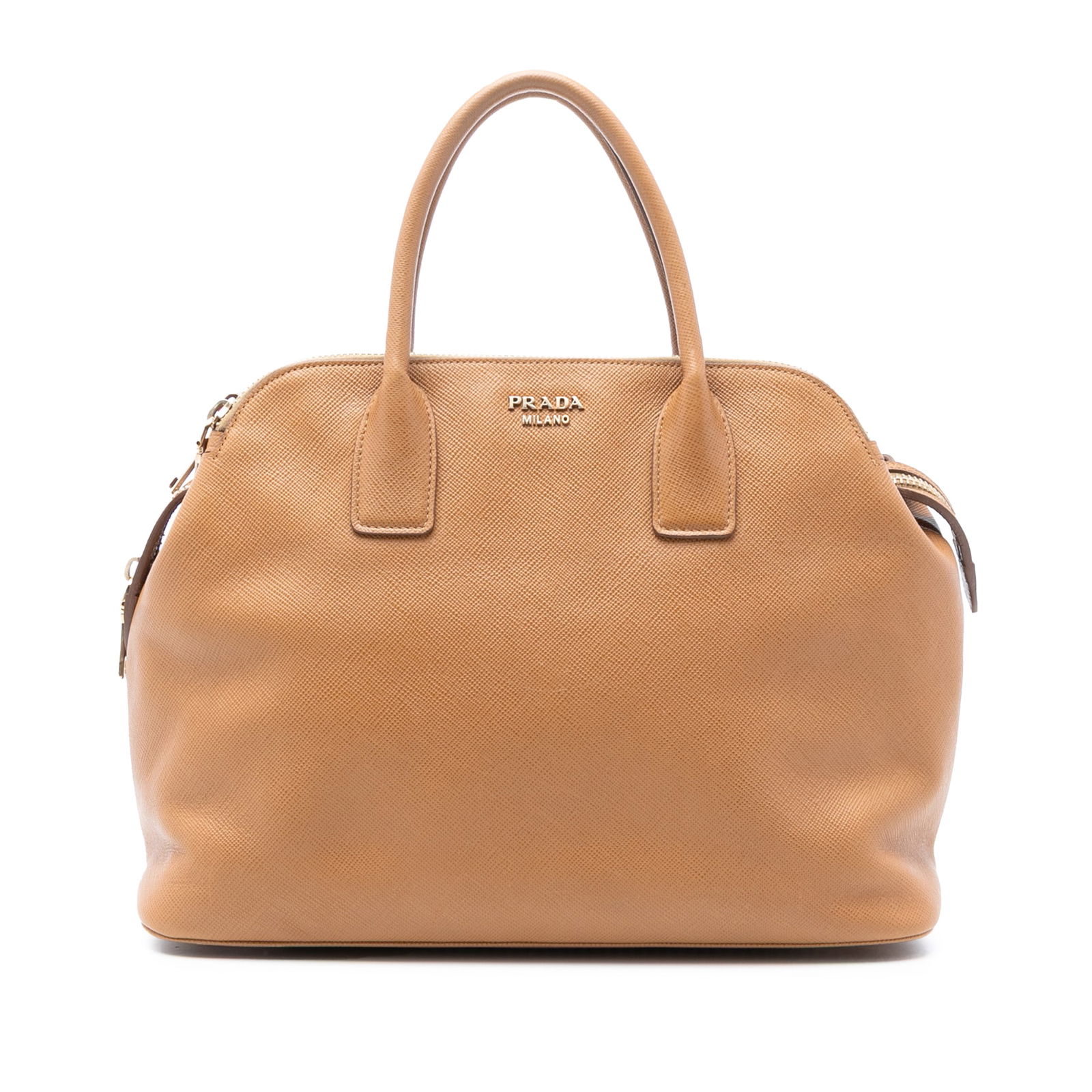 Prada Saffiano Cuir Leather Dome Satchel with Triple Top Zips (1 of 6)