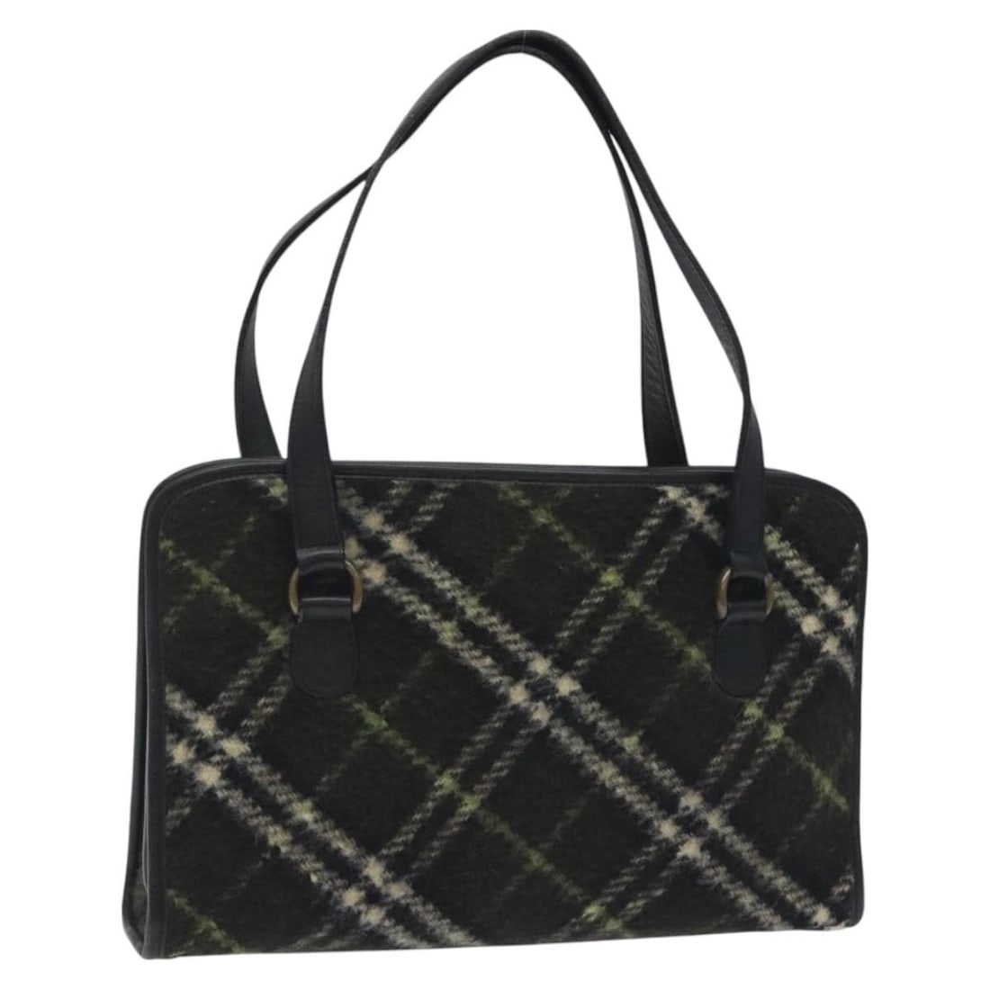 Burberry Wool Tweed Nova Check Shoulder Bag Khaki 29cm: Burberry Wool Tweed Nova Check Shoulder Bag Khaki 29cm This Burberry Nova Check handbag is crafted from wool in a khaki color. Designed for women, it features a classic tweed material with the iconic