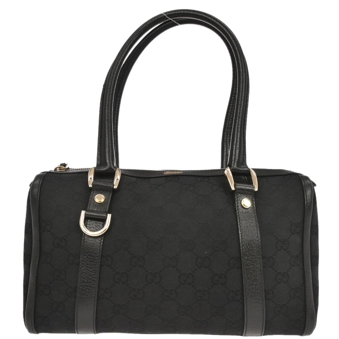 Gucci GG Medium Black Canvas Leather 130942 1669 Vintage Handbag (1 of 10)