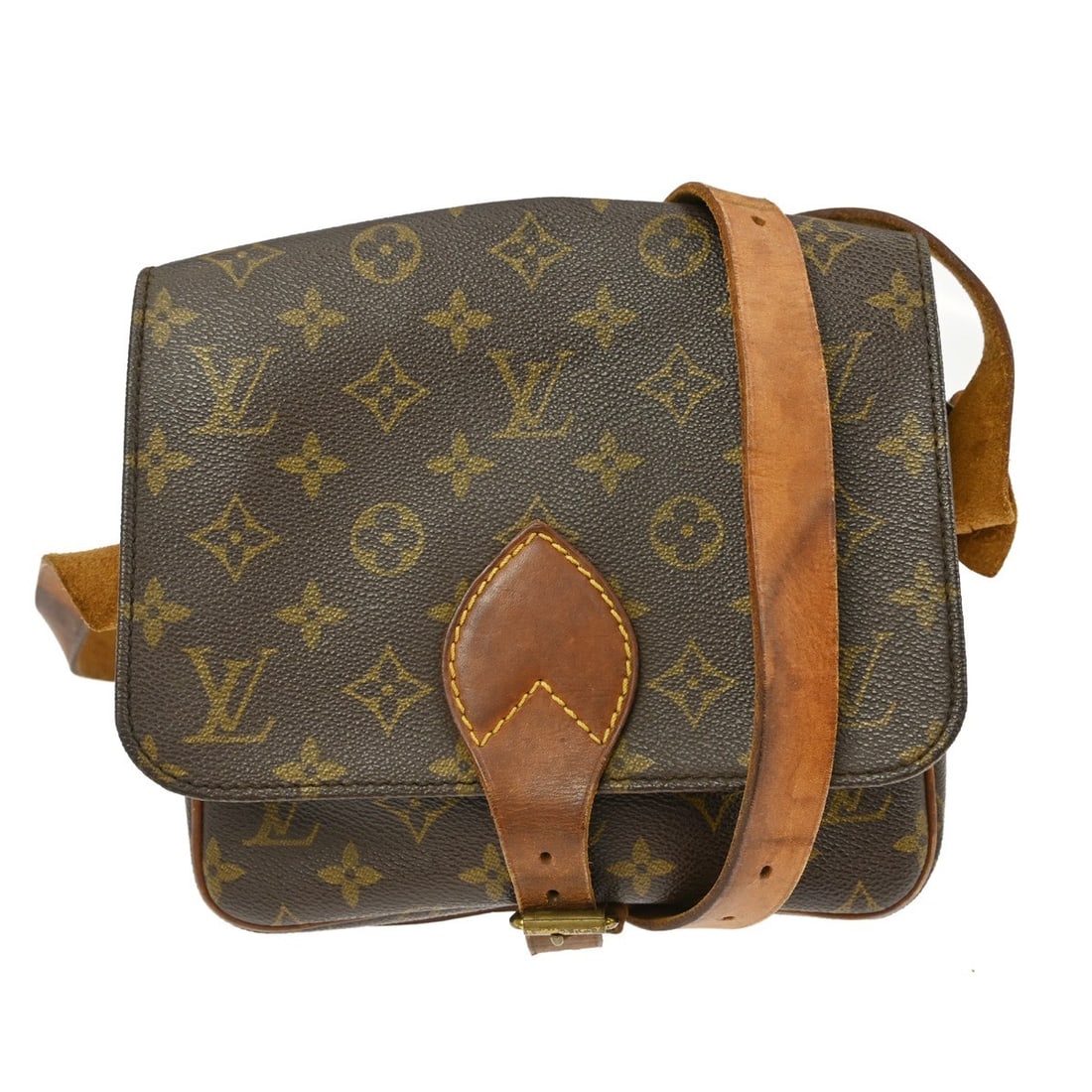 Louis Vuitton Monogram Canvas Brown Cartouchiere Shoulder Bag: Louis Vuitton Monogram Canvas Brown Cartouchiere Shoulder Bag Louis Vuitton Cartouchiere handbag crafted in classic monogram canvas with brown color. Designed for women, this handbag features a compac