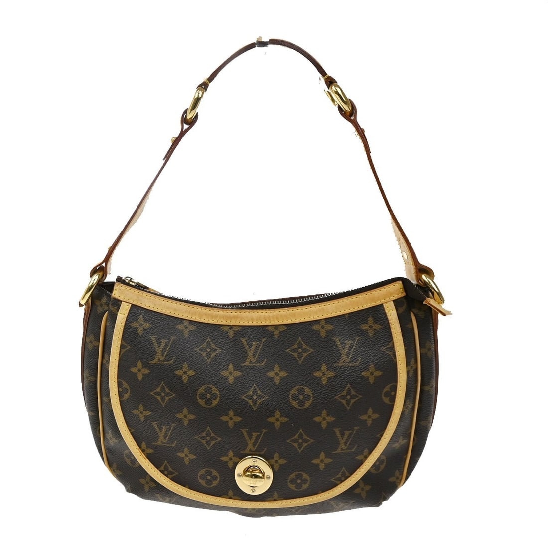 Louis Vuitton Monogram Canvas Tulum Shoulder Bag for Women: Louis Vuitton Monogram Canvas Tulum Shoulder Bag for Women The Louis Vuitton Tulum Handbag is crafted from signature monogram canvas in brown and is designed for women. This pre-owned handbag from Fra