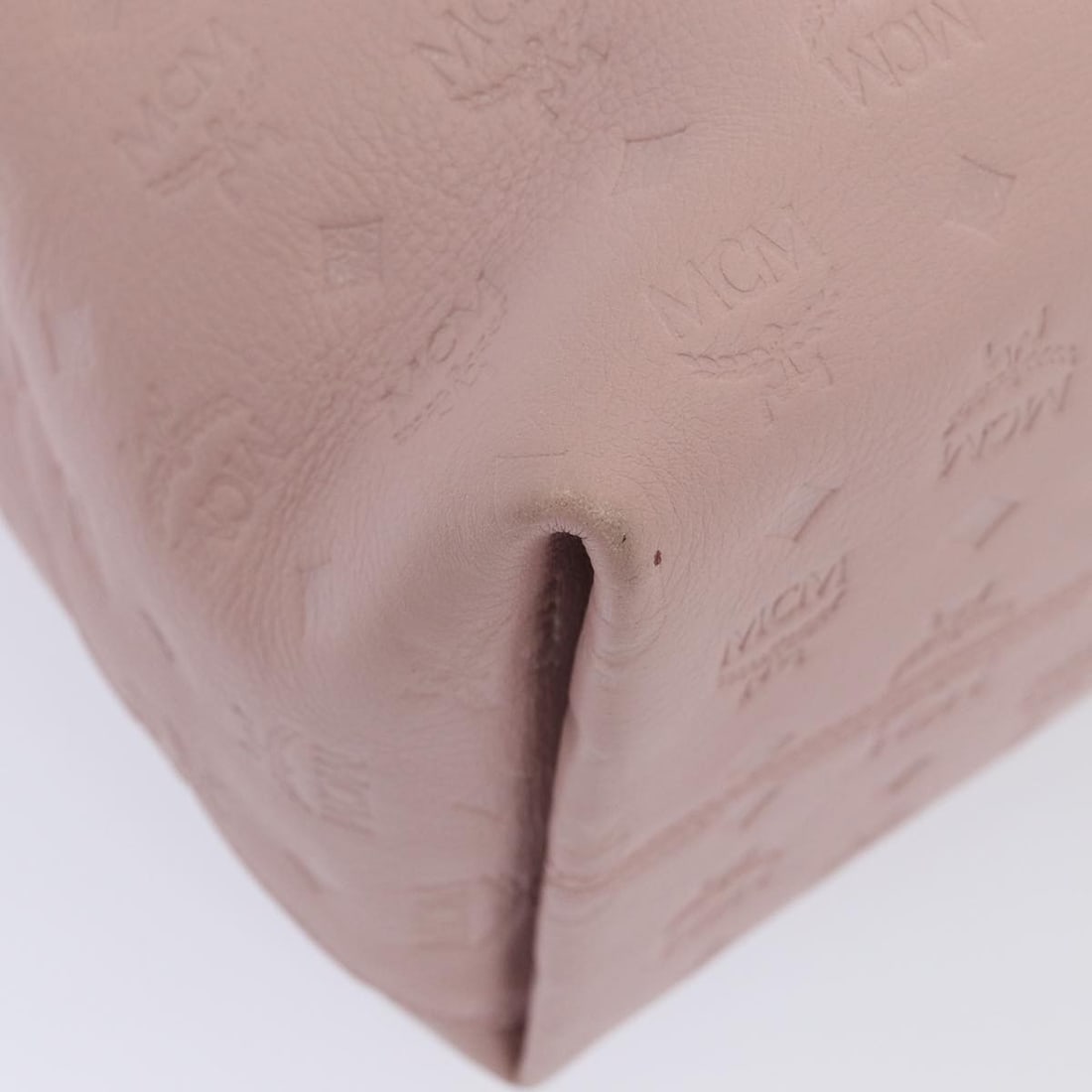 MCM Vicetos Logogram Pink Silver Leather Shoulder Bag Auth AC3169 - 9