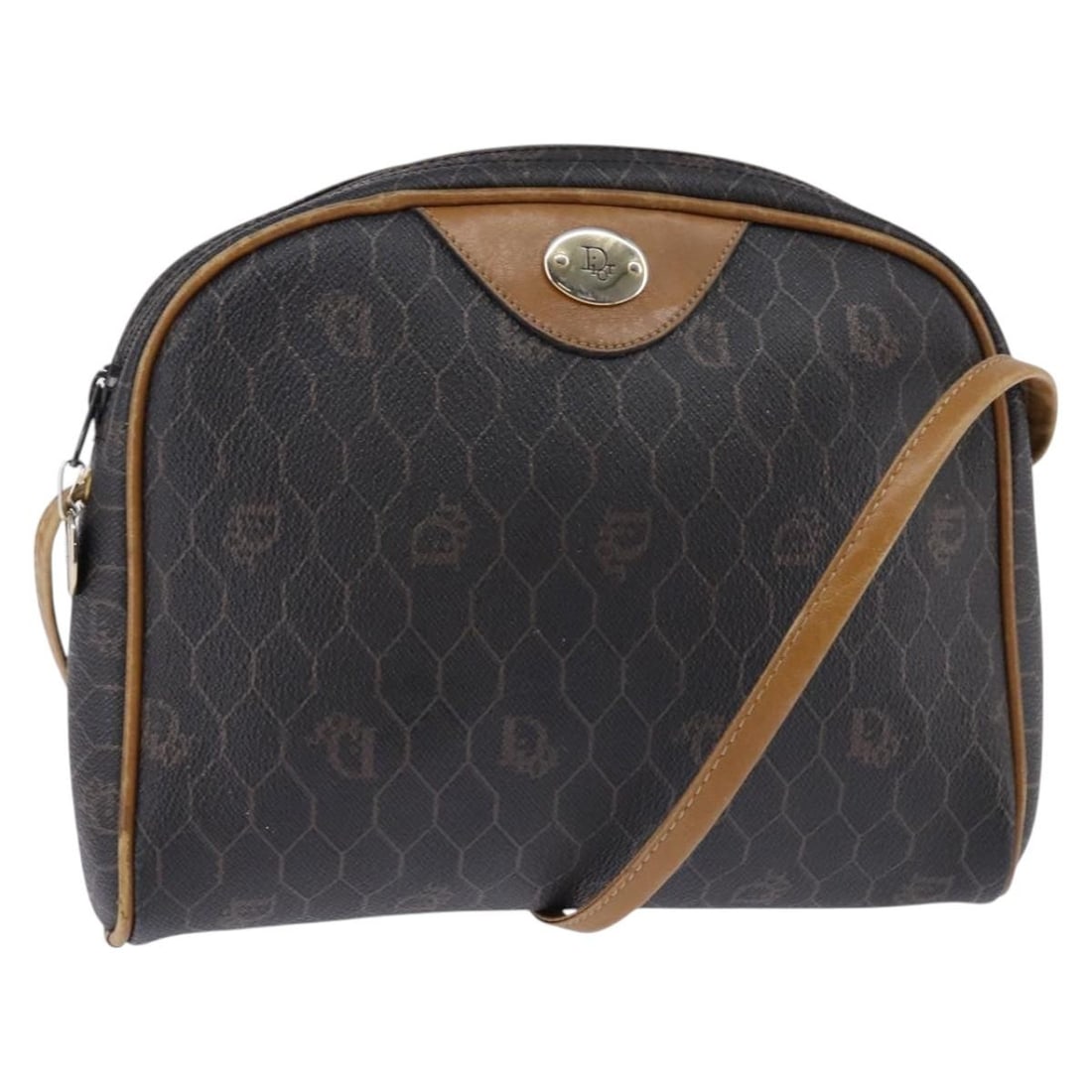 Vintage Christian Dior Canvas Honeycomb Shoulder Bag Black: Vintage Christian Dior Canvas Honeycomb Shoulder Bag Black This pre-owned Christian Dior Vintage Honeycomb shoulder bag features a black canvas exterior with leather accents. Designed for women, it of