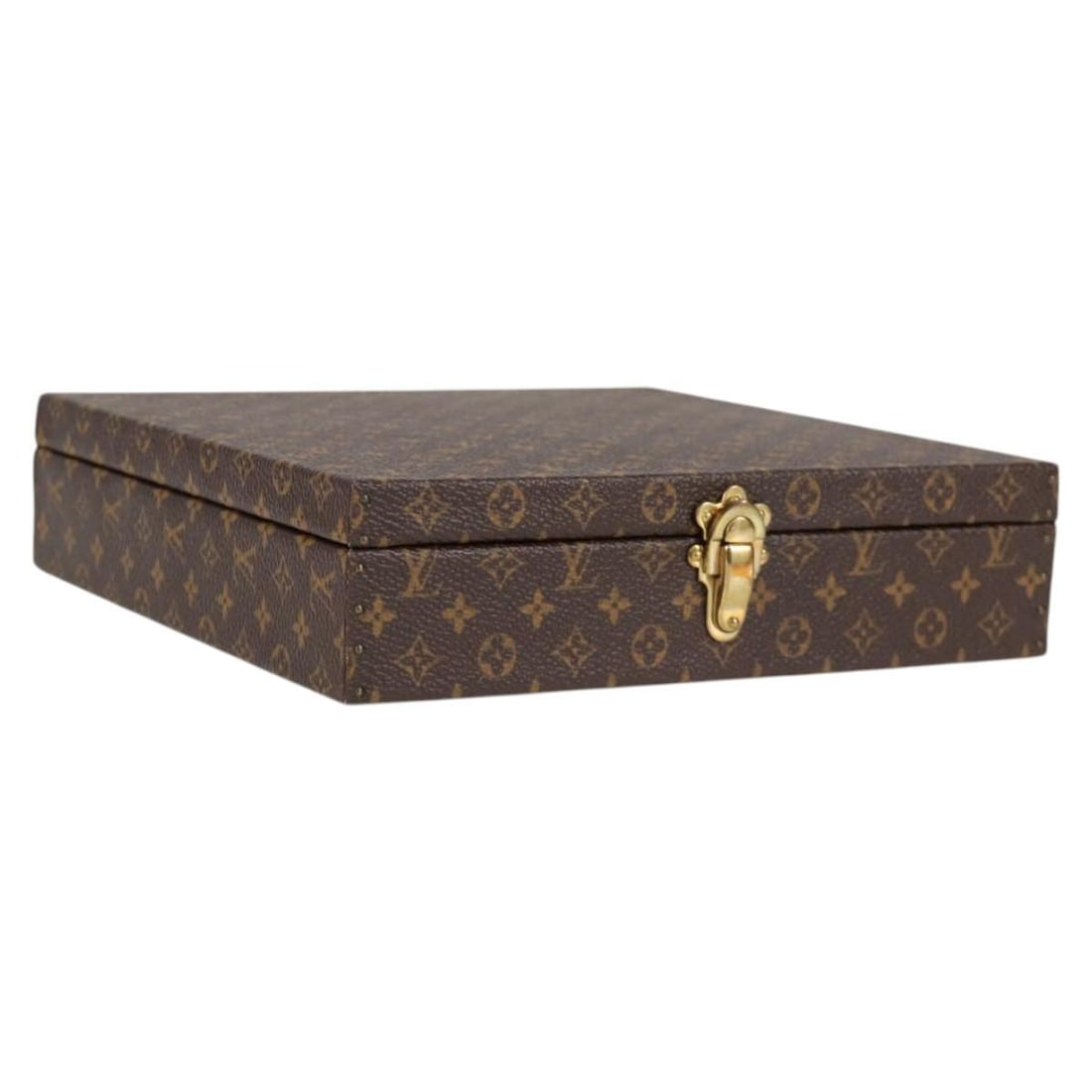 Louis Vuitton Monogram Canvas Vintage Unisex Jewelry Storage Box: Louis Vuitton Monogram Canvas Vintage Unisex Jewelry Storage Box This vintage Louis Vuitton jewelry box is crafted from signature monogram canvas in a classic brown color. Designed for unisex use, it