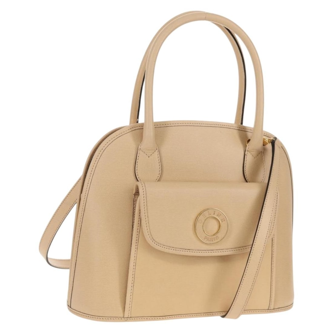 CELINE Beige Gold Leather Hand Bag 2way Auth BA8676V Italy (1 of 18)