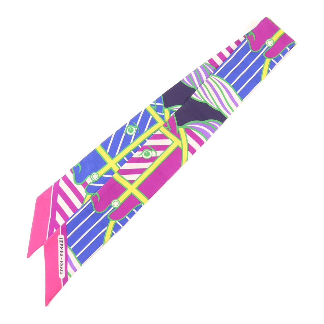 Hermes Twilly Silk Multicolor Purple Blue Scarf: Hermes Twilly Silk Multicolor Purple Blue Scarf This Hermes Twilly scarf is crafted from silk and features a vibrant purple, blue, and multicolor design. Made in France, it offers a stylish accessory