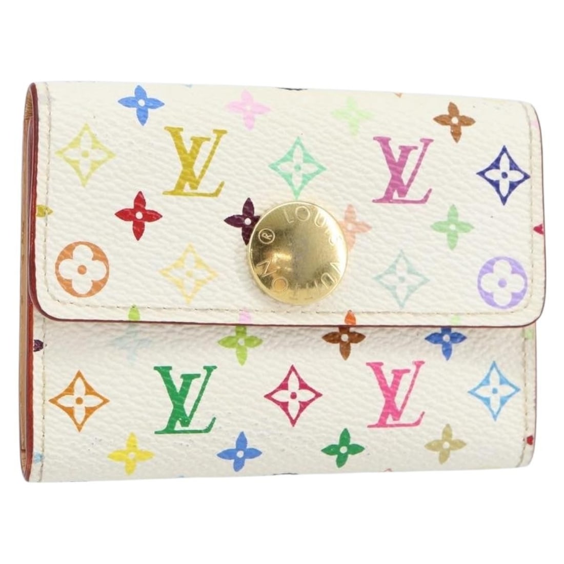 LOUIS VUITTON Multicolor Coin Purse M60006 White Auth: LOUIS VUITTON Multicolor Coin Purse M60006 White Auth This exquisite Louis Vuitton Multicolor Porte Monnaie Cozy Coin Purse in white showcases the iconic Monogram Multicolor Canvas. Measuring approxim