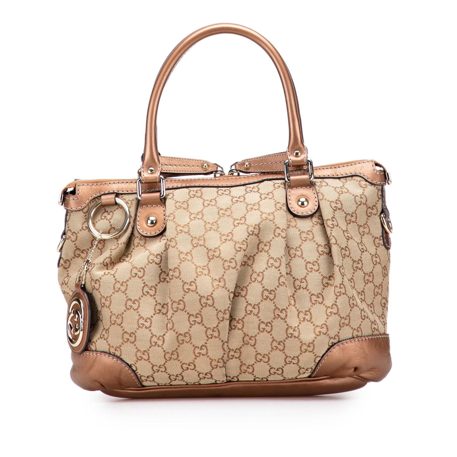 Gucci GG Canvas Sukey Satchel Brown Fabric Bag (1 of 11)