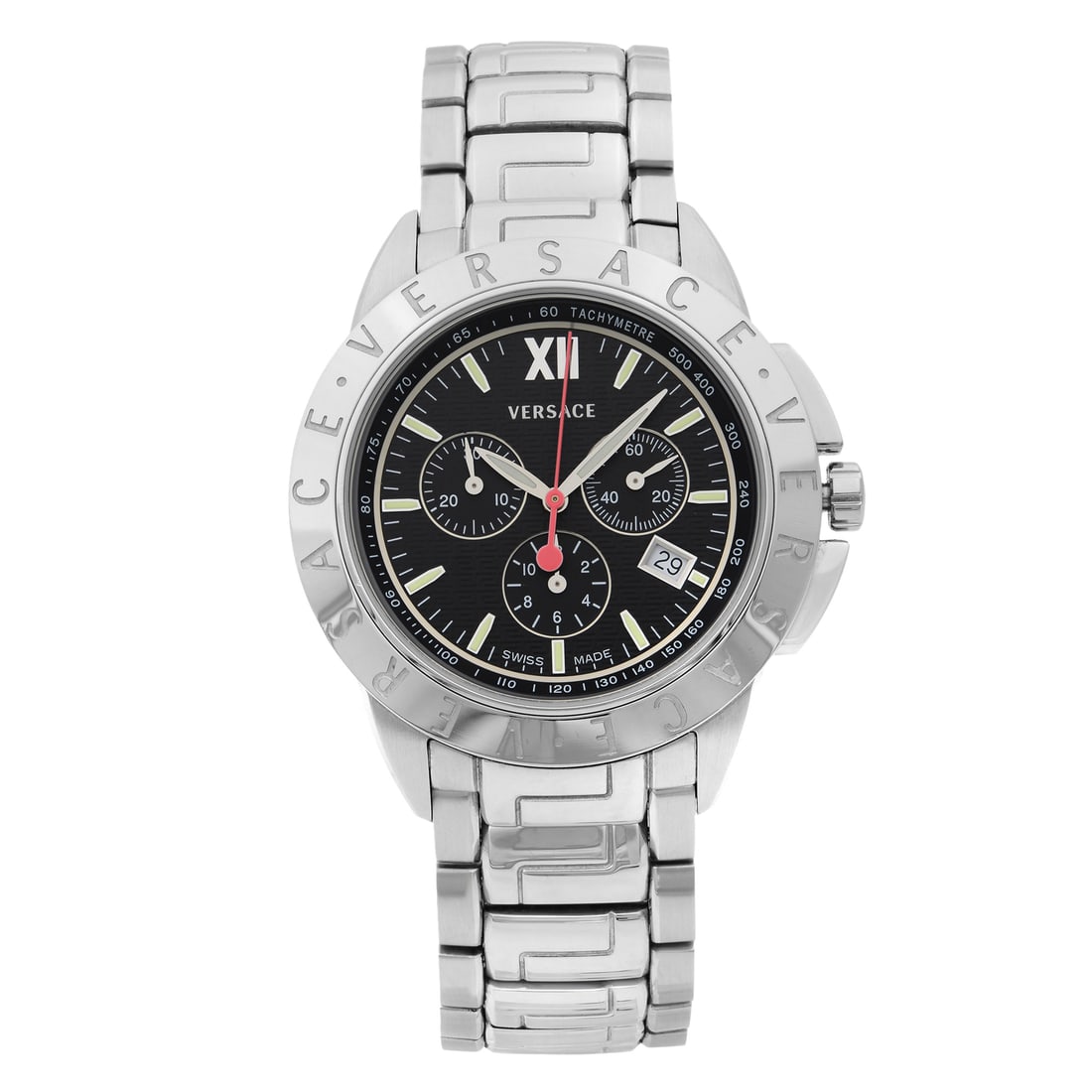 Versace V-Sport Quartz Stainless Steel Black Dial Men's Watch 12C99D009S099: Versace V-Sport Quartz Stainless Steel Black Dial Men's Watch 12C99D009S099 Discover the elegance of the Versace V-Sport Stainless Steel Watch, designed for the modern man. This exquisite wristwatch f