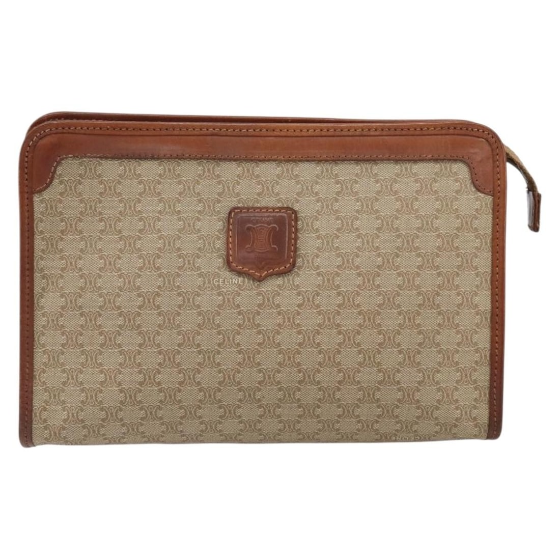 Celine Macadam Canvas and Leather Pochette Bag Beige 23cm by 16cm (1 of 18)