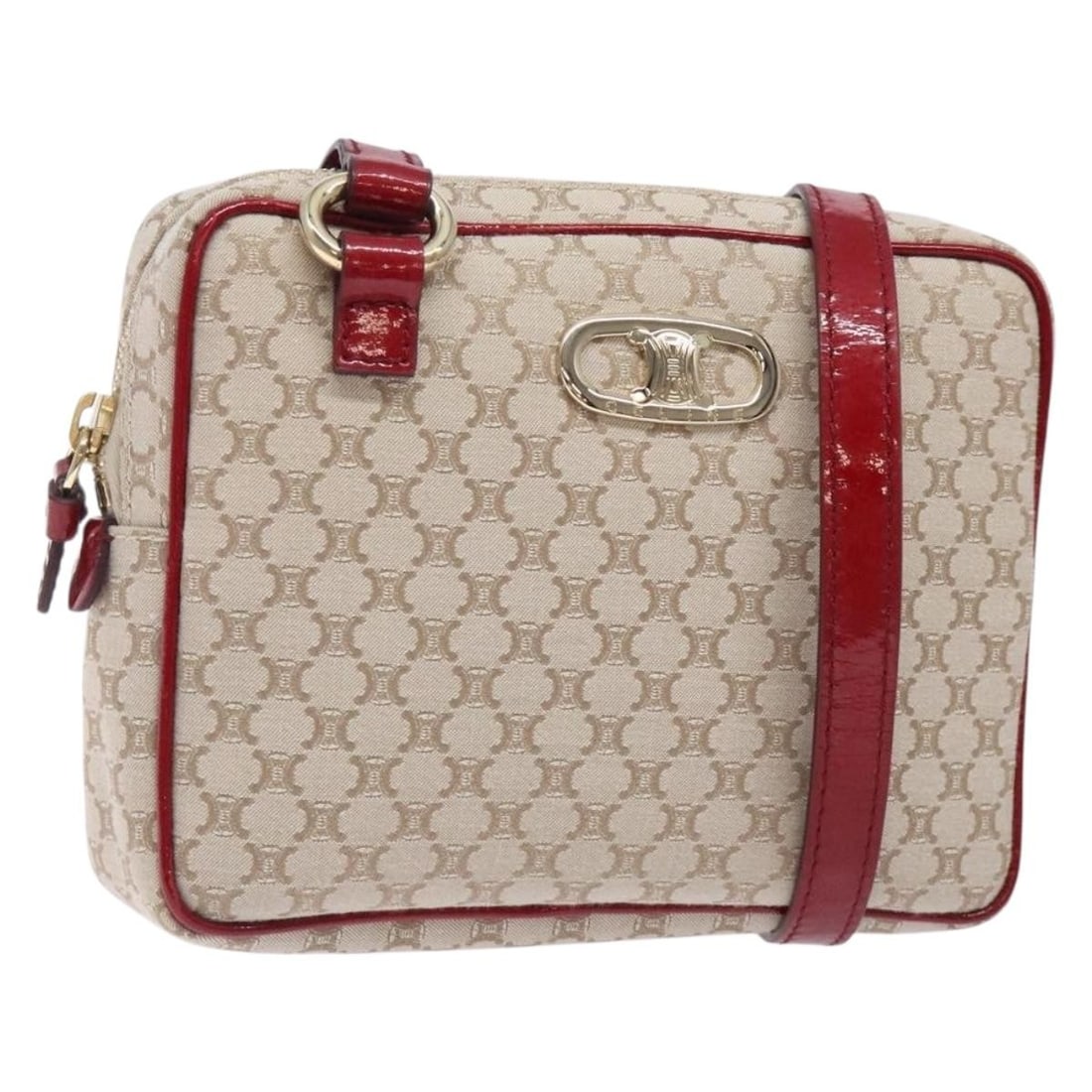 Vintage Macadam Canvas Shoulder Bag by Celine for Women: Vintage Macadam Canvas Shoulder Bag by Celine for Women This Celine Vintage Macadam Shoulder Bag for women features a beige canvas construction with a compact design ideal for daily use. It is pre-own