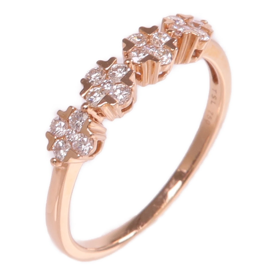 18K Rose Gold Diamond Ring Size 8.5 (1 of 8)