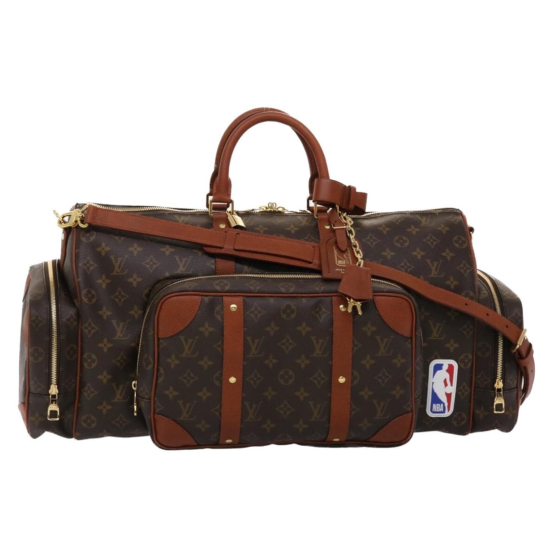 Louis Vuitton NBA Edition Monogram Canvas Keepall Trio Bag: Louis Vuitton NBA Edition Monogram Canvas Keepall Trio Bag The Louis Vuitton x NBA Keepall Trio Pocket Bag features the iconic monogram canvas in a brown color suitable for unisex use. This spacious t