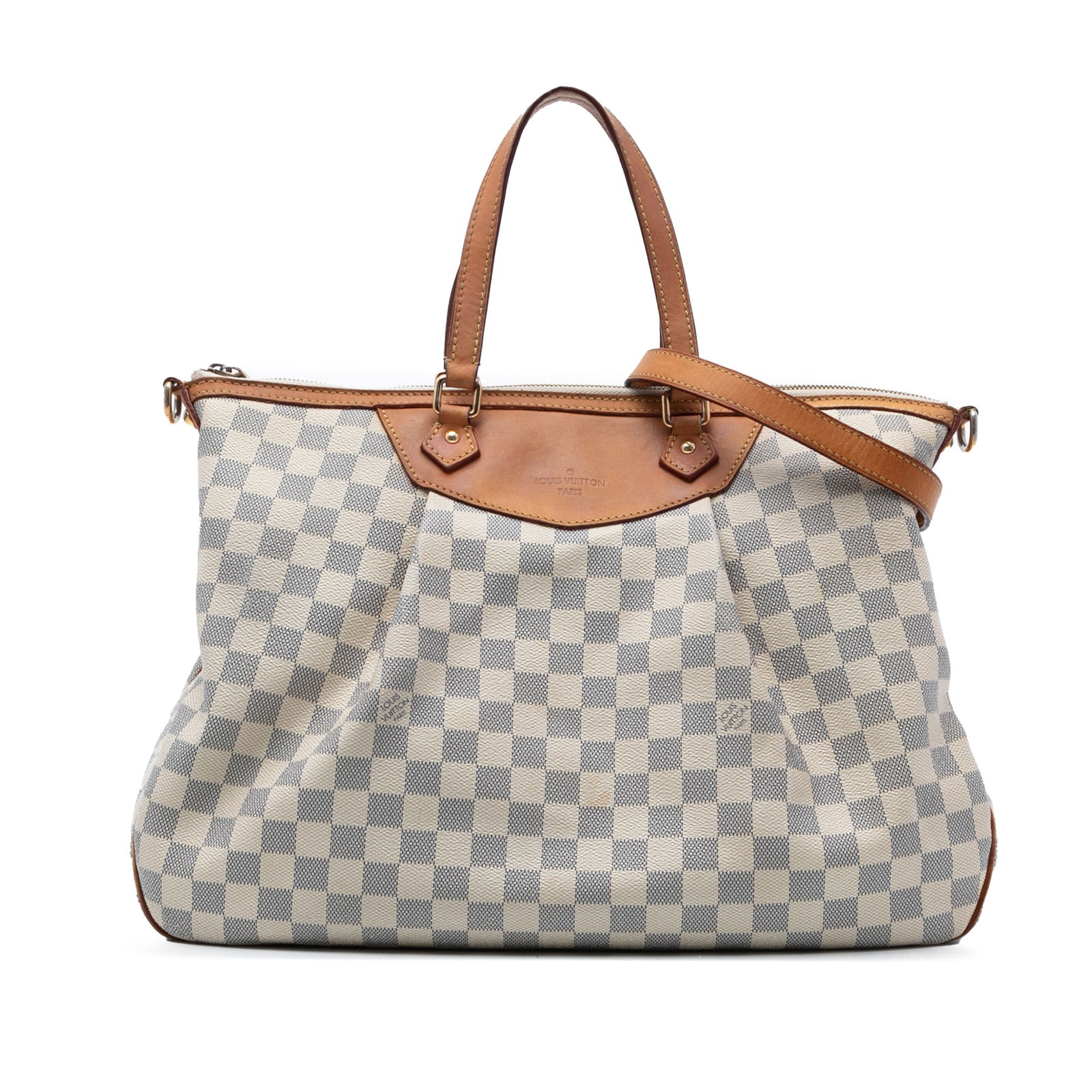 Louis Vuitton Damier Azur Siracusa GM Repainted Handles Bag (1 of 7)