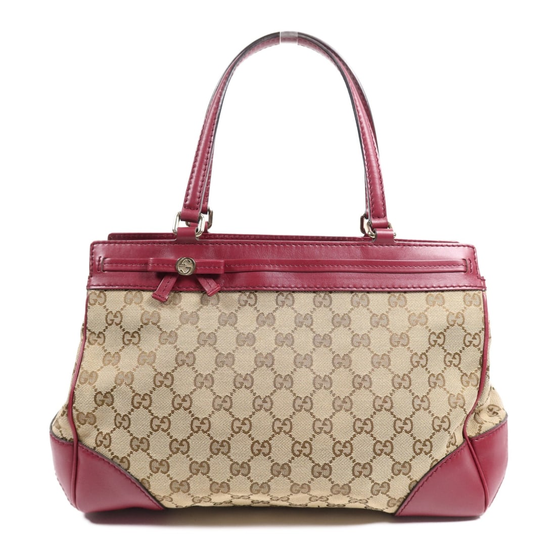GUCCI GG Canvas Leather Shoulder Bag Red Brown GHW (1 of 15)