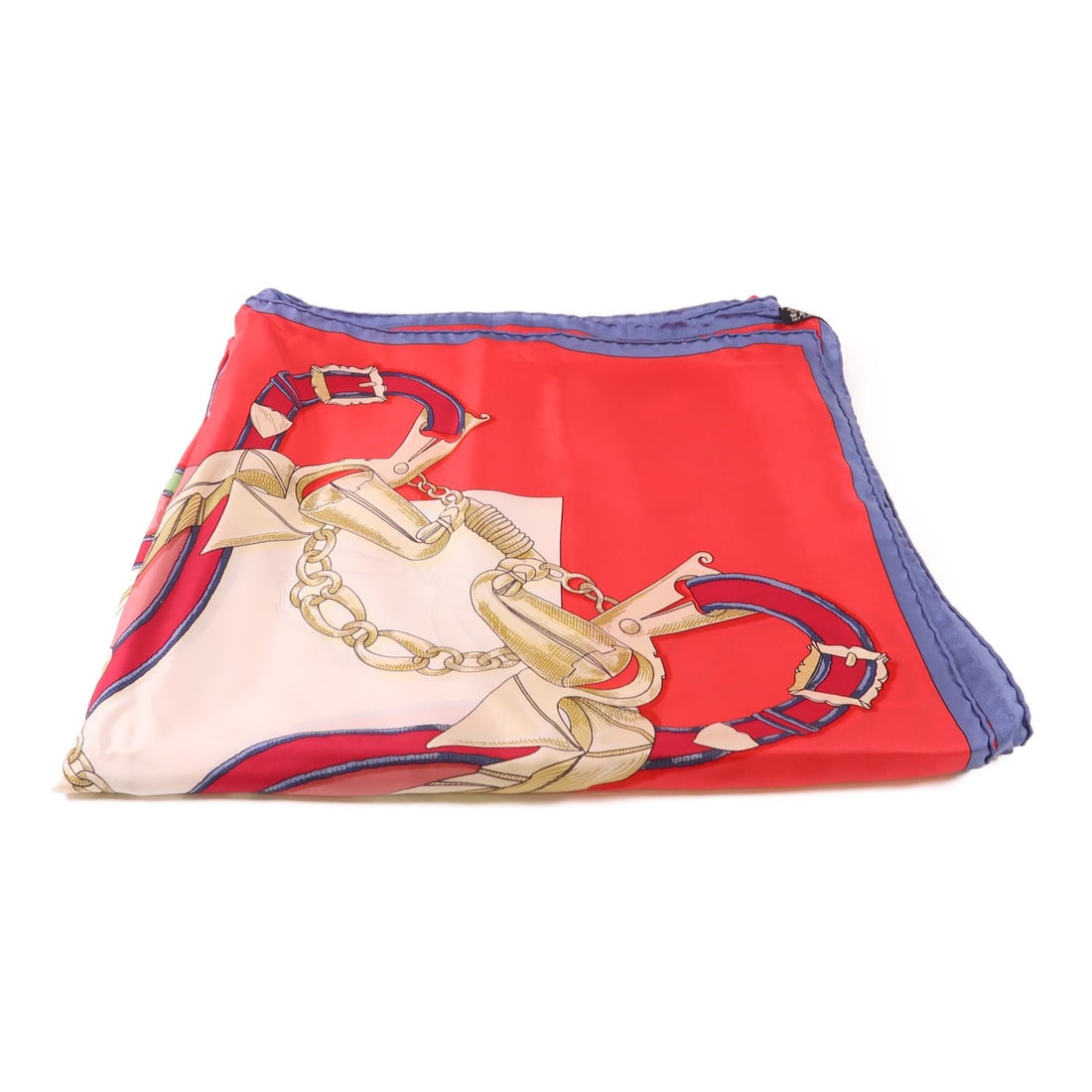 Hermes Silk Scarf in Red and Blue 140 x 140 cm: Hermes Silk Scarf in Red and Blue 140 x 140 cm Elevate your accessory collection with this exquisite HERMES scarf. Crafted from luxurious silk, this scarf features a striking red and blue color palett