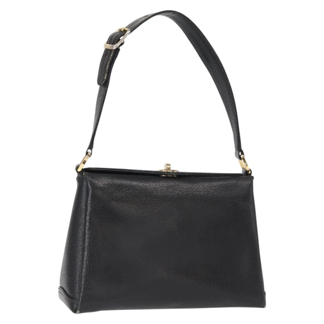 Black Leather Gucci Vintage Shoulder Handbag for Women: Black Leather Gucci Vintage Shoulder Handbag for Women This pre-owned Gucci vintage shoulder bag for women is crafted from black leather and features a classic design. The bag shows signs of use, incl