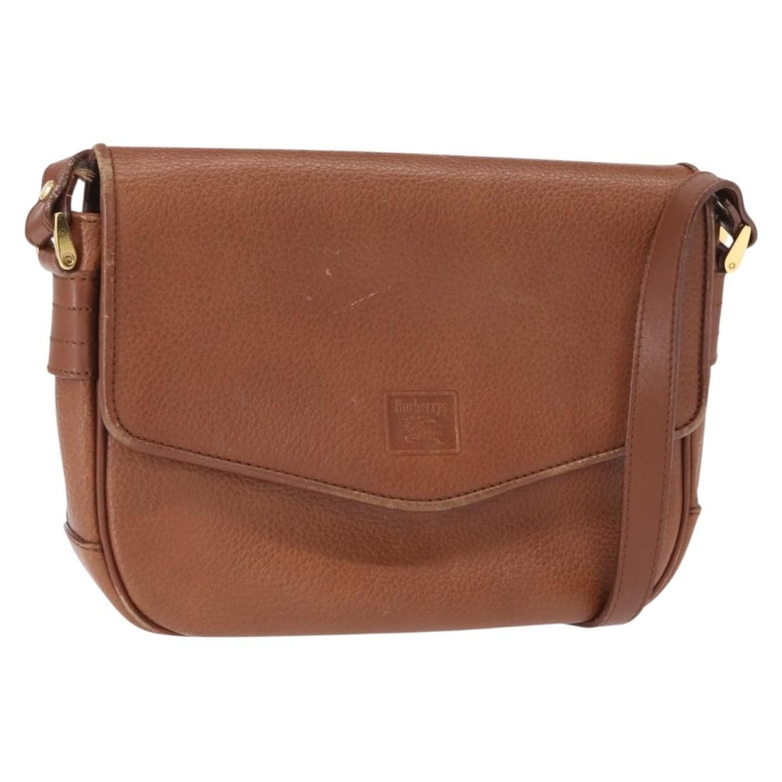 Burberrys Brown Leather Shoulder Bag with Gold Accents (1 of 18)