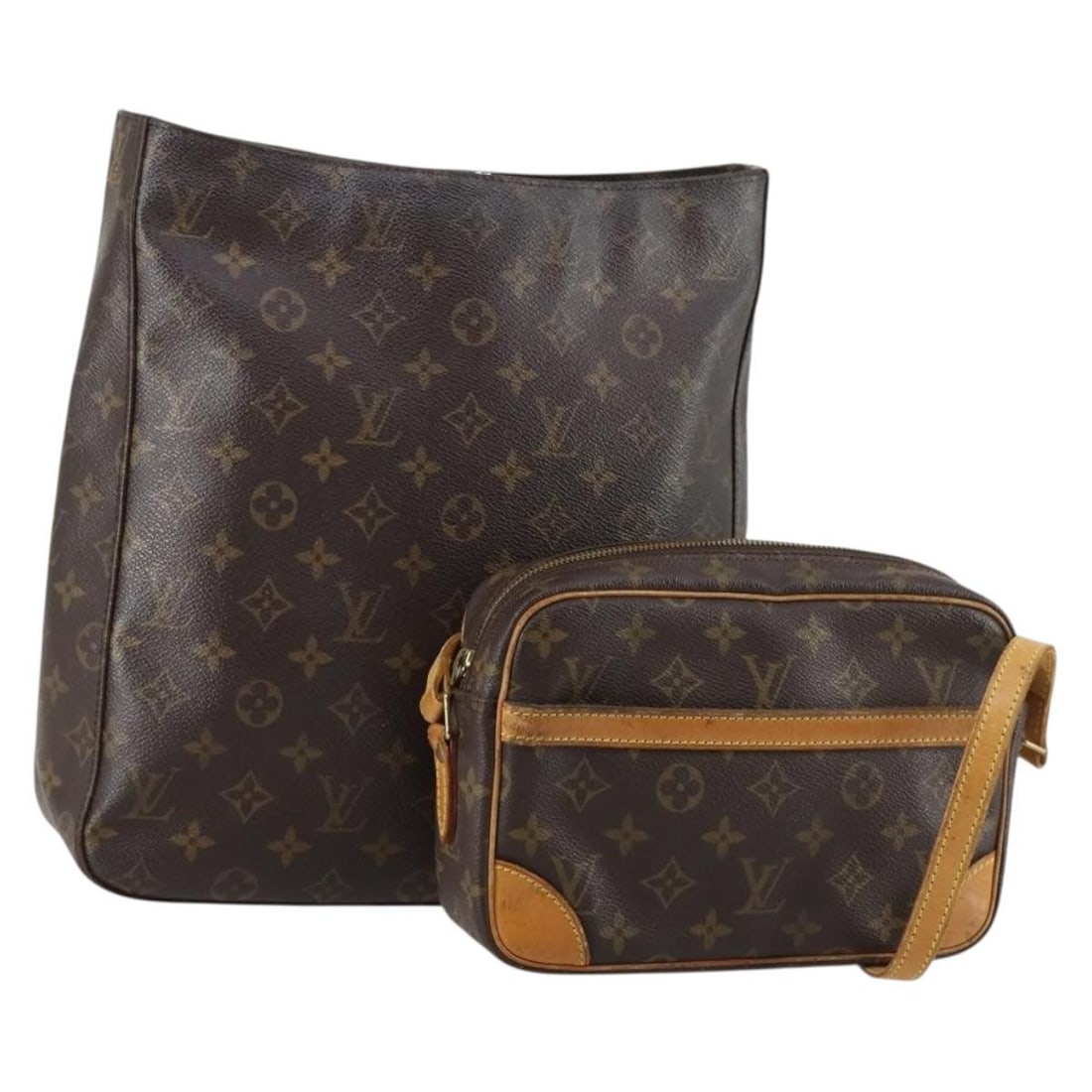 LOUIS VUITTON Monogram Shoulder Bag Set 2 LV Authentic (1 of 16)