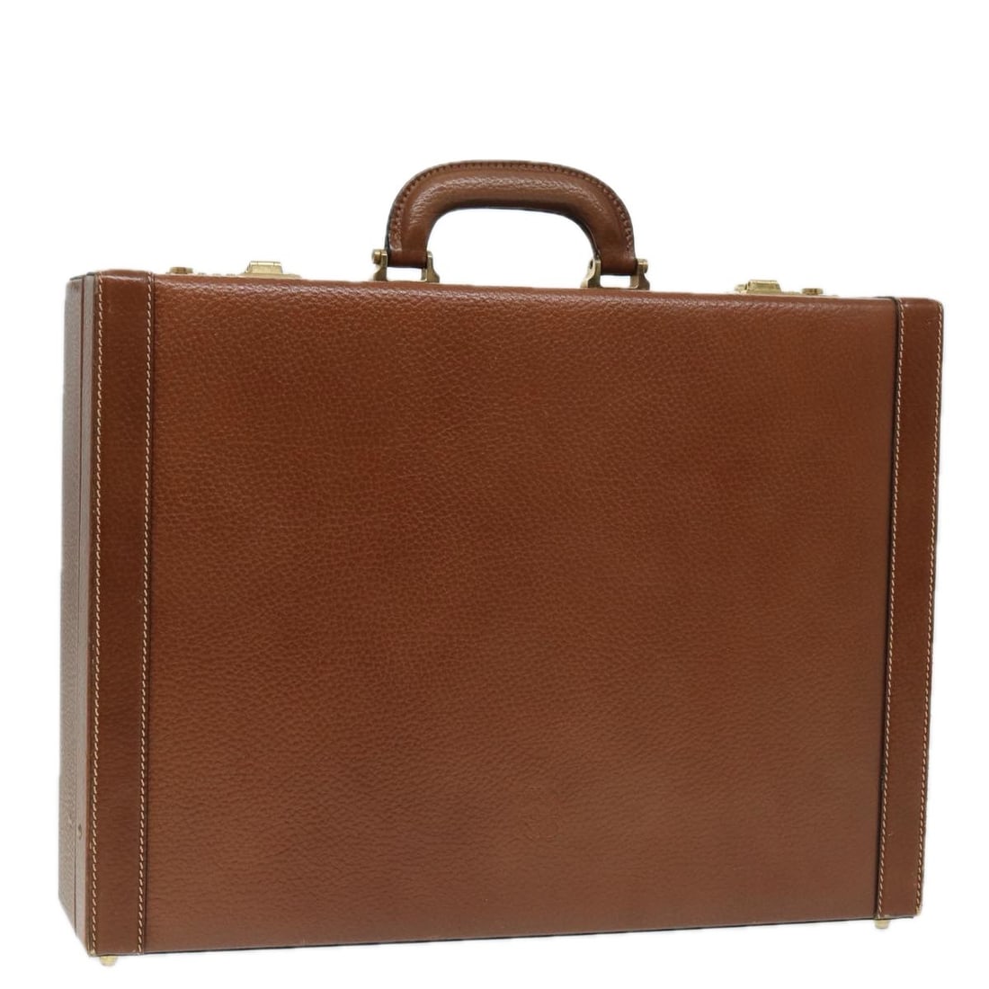 LOEWE Anagram Trunk Case Leather Brown Gold Made in Italy: LOEWE Anagram Trunk Case Leather Brown Gold Made in Italy This LOEWE Anagram Attache Case Trunk is crafted from premium leather in a sophisticated brown and gold color scheme. With approximate dimensi