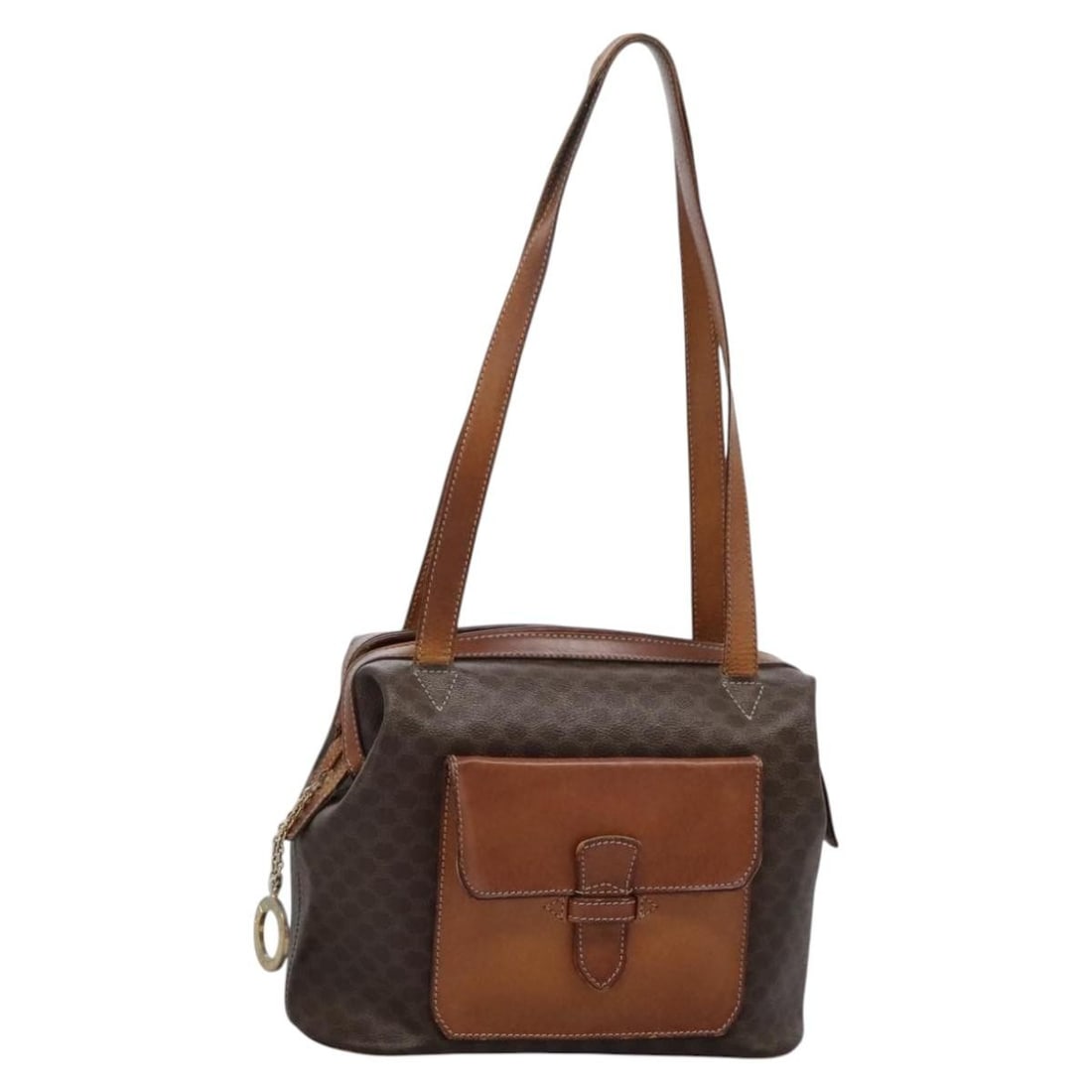 CELINE Macadam Canvas Brown PVC Leather Shoulder Bag Made in Italy (1 of 18)