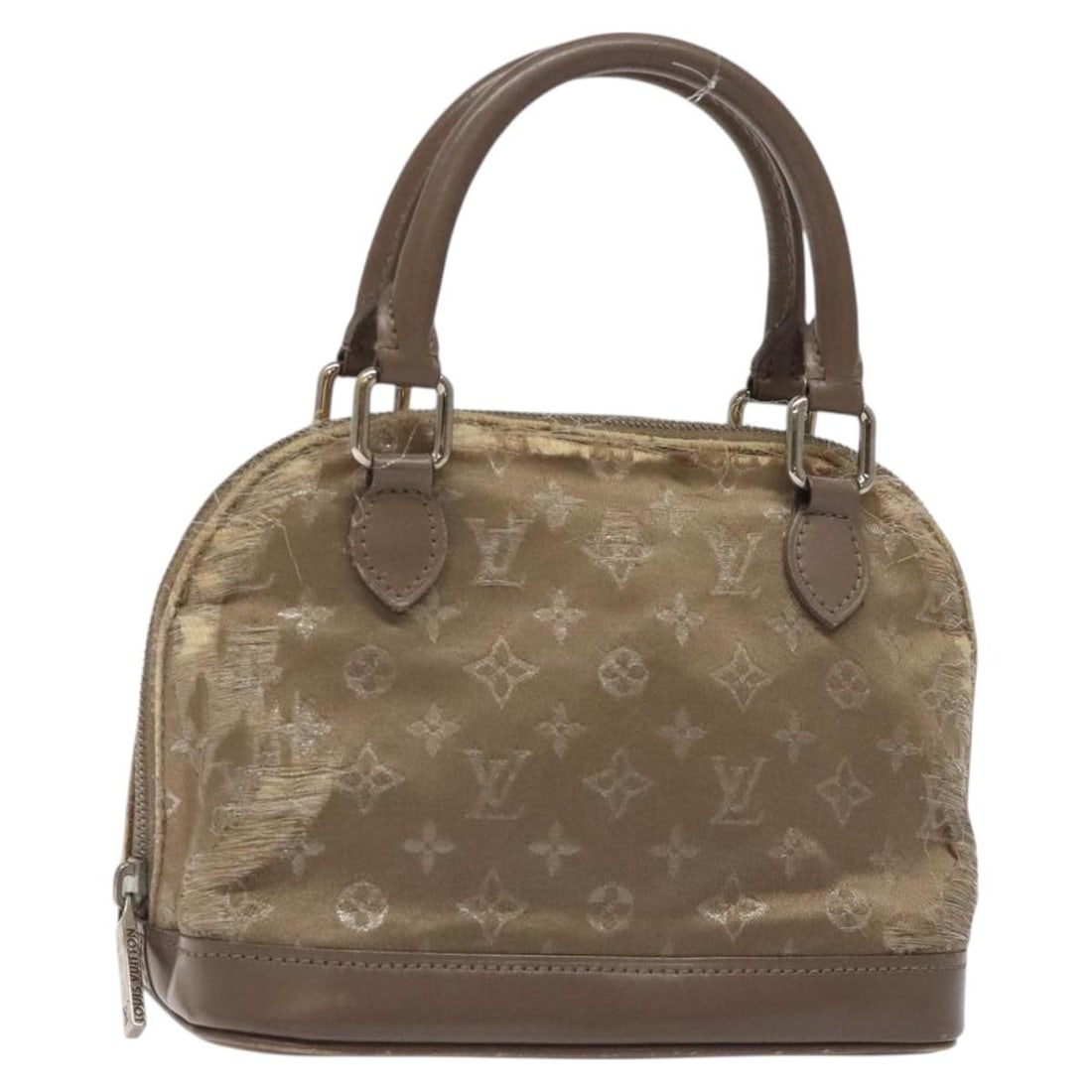 LOUIS VUITTON Monogram Satin Little Alma Hand Bag Gray M92147 France: LOUIS VUITTON Monogram Satin Little Alma Hand Bag Gray M92147 France This LOUIS VUITTON Monogram Satin Little Alma Hand Bag is a stylish accessory that showcases the brand's signature elegance. Crafte