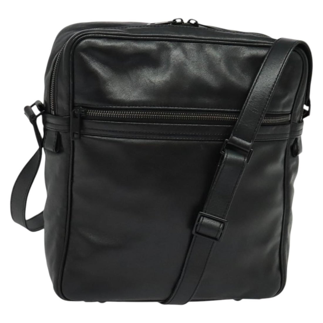 LOUIS VUITTON Monogram Difference Clarkson Black Leather Shoulder Bag M92402 Auth (1 of 18)