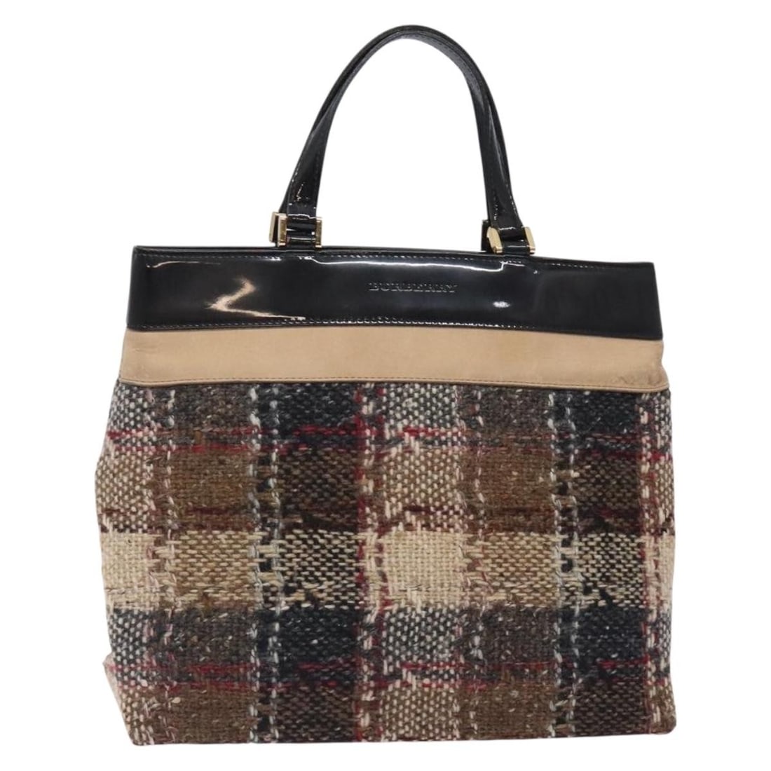 BURBERRY Nova Check Wool Hand Bag Beige Gold Vintage Style: BURBERRY Nova Check Wool Hand Bag Beige Gold Vintage Style This Burberry Nova Check Hand Bag is a stylish and practical accessory made from high-quality wool in a sophisticated beige and gold color co