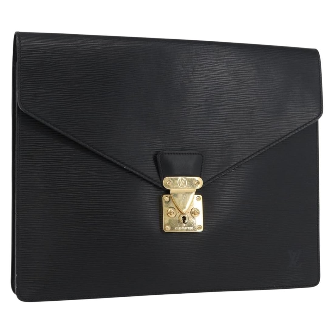 Black Epi Leather Porte Documents Senatur Briefcase by Louis Vuitton M54452: Black Epi Leather Porte Documents Senatur Briefcase by Louis Vuitton M54452 This Louis Vuitton Epi Porte Documents Senateur briefcase features black Epi leather and is designed for professional use. M