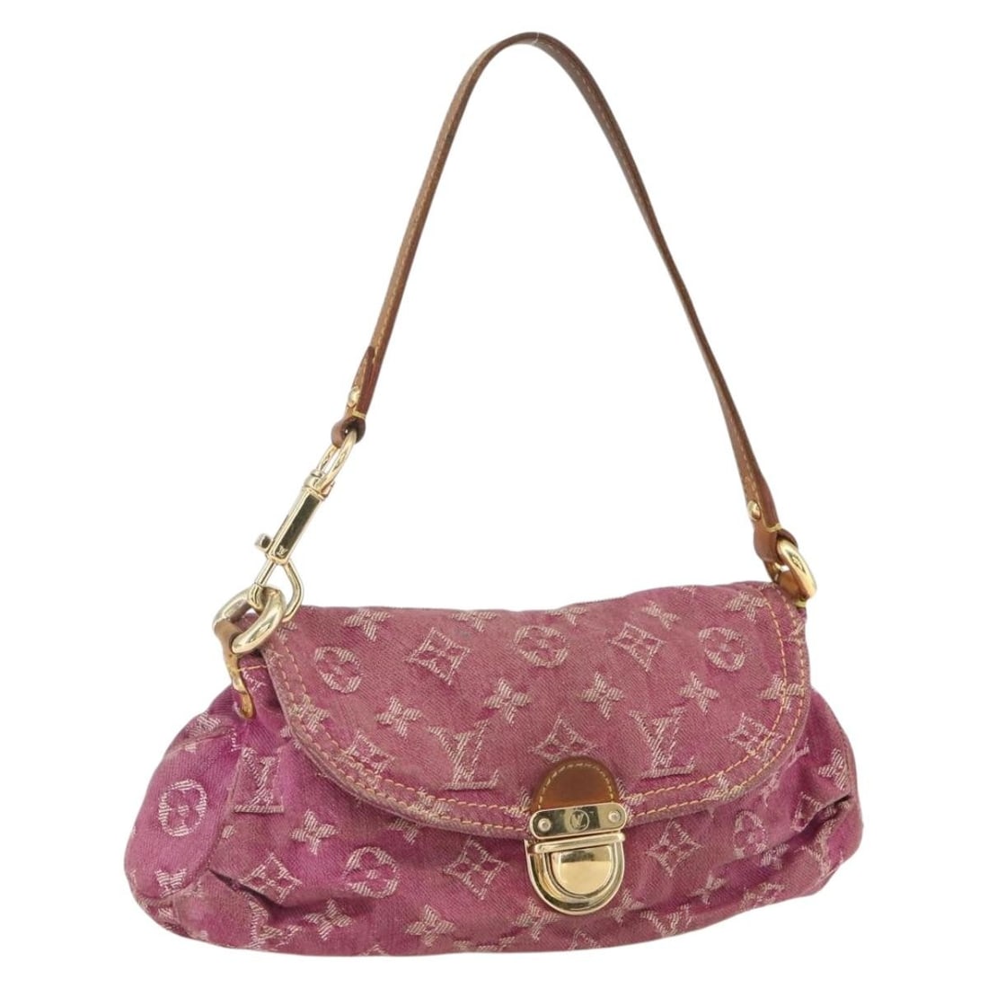 LOUIS VUITTON Fuchsia Monogram Denim Mini Preity Shoulder Bag M95216 (1 of 18)