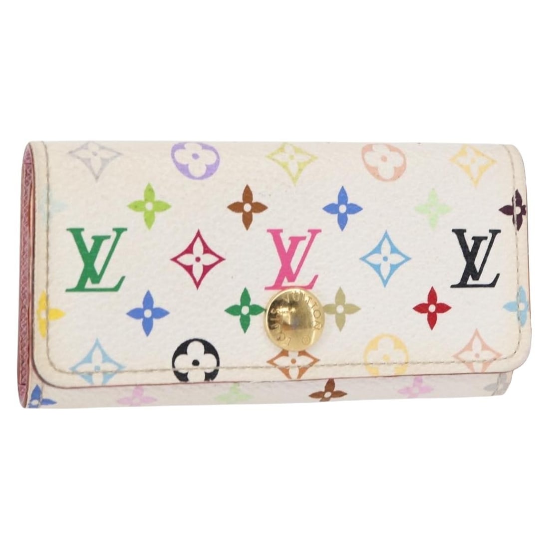 LOUIS VUITTON Monogram Multicolor Key Case M93731 White Auth: LOUIS VUITTON Monogram Multicolor Key Case M93731 White Auth This LOUIS VUITTON Monogram Multicolor Multicles 4 Key Case in White is a stylish and functional accessory crafted from durable Monogram Mu