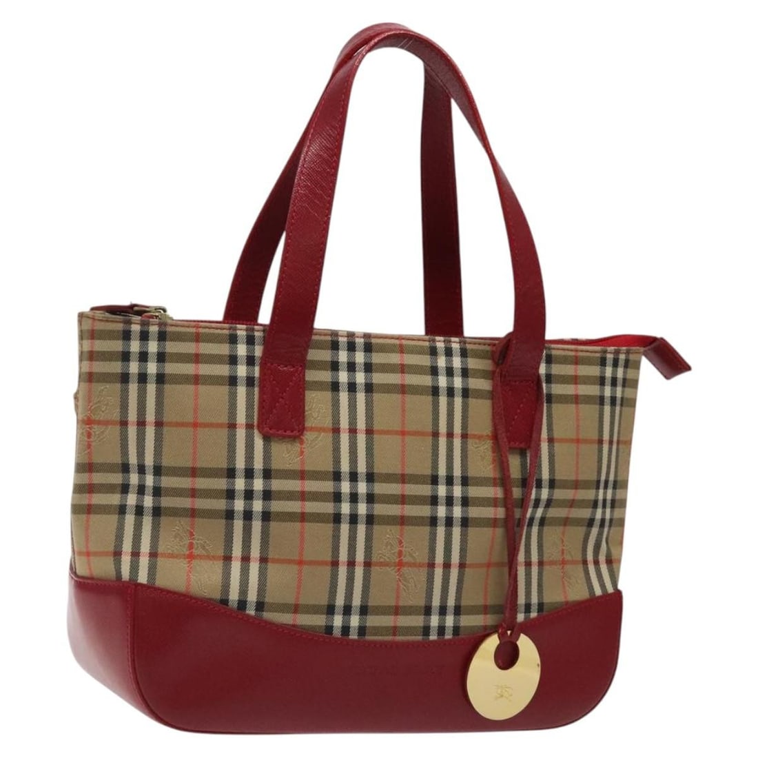 BURBERRY Nova Check Beige Gold Canvas Hand Bag Auth 123495: BURBERRY Nova Check Beige Gold Canvas Hand Bag Auth 123495 This authentic Burberry Nova Check Hand Bag is crafted from durable canvas in a stylish beige and gold color combination. Measuring approxima