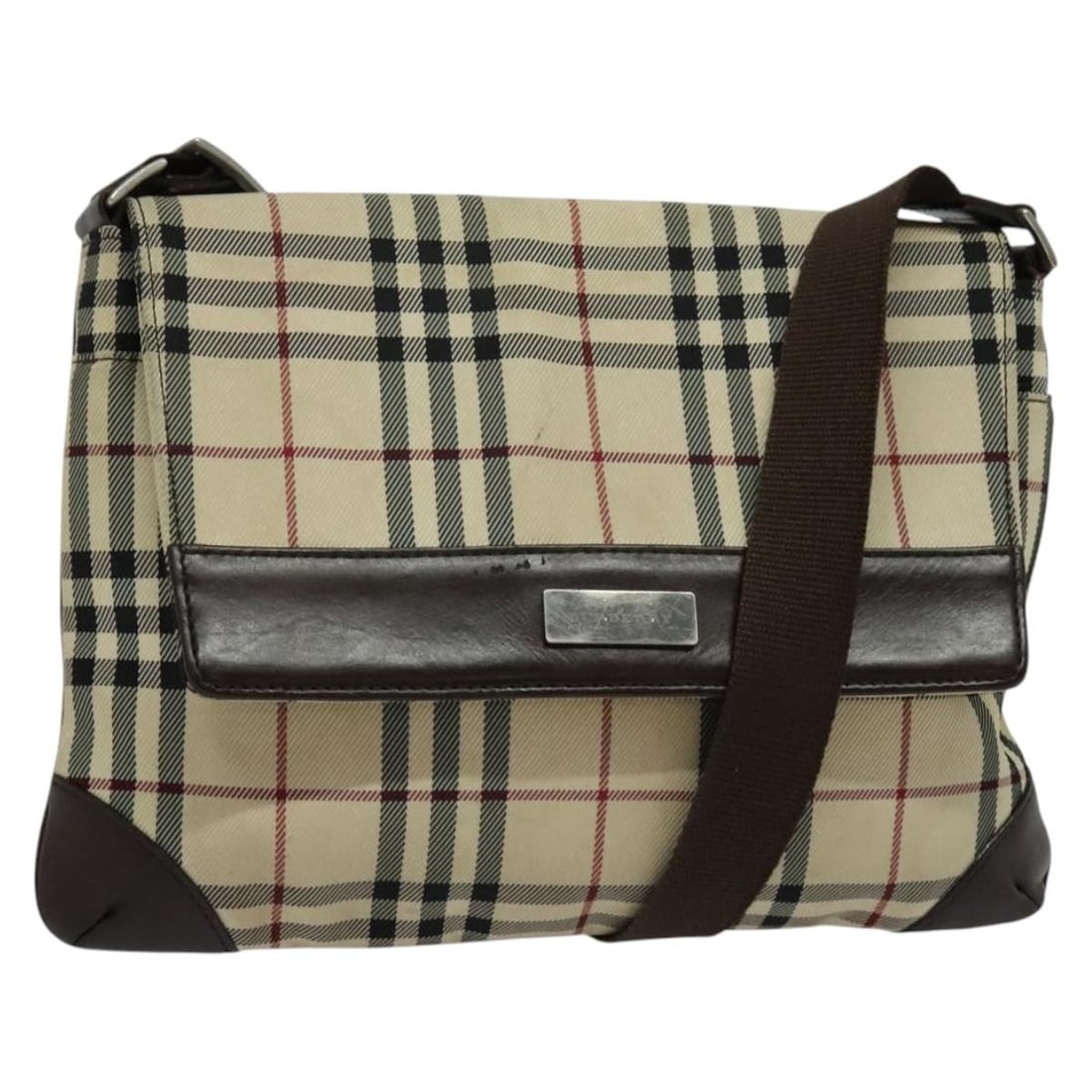 Burberry Nova Check Beige Silver Nylon Shoulder Bag Authentic: Burberry Nova Check Beige Silver Nylon Shoulder Bag Authentic Elevate your accessory collection with this stylish BURBERRY Nova Check Shoulder Bag. Crafted from durable nylon, this handbag features a