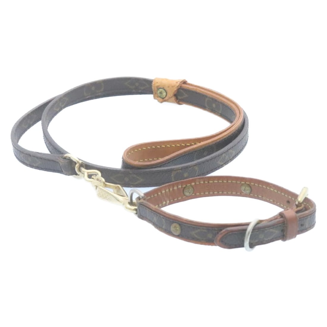 LOUIS VUITTON Monogram Dog Leash Baxter M58055/M58071 Auth (1 of 12)