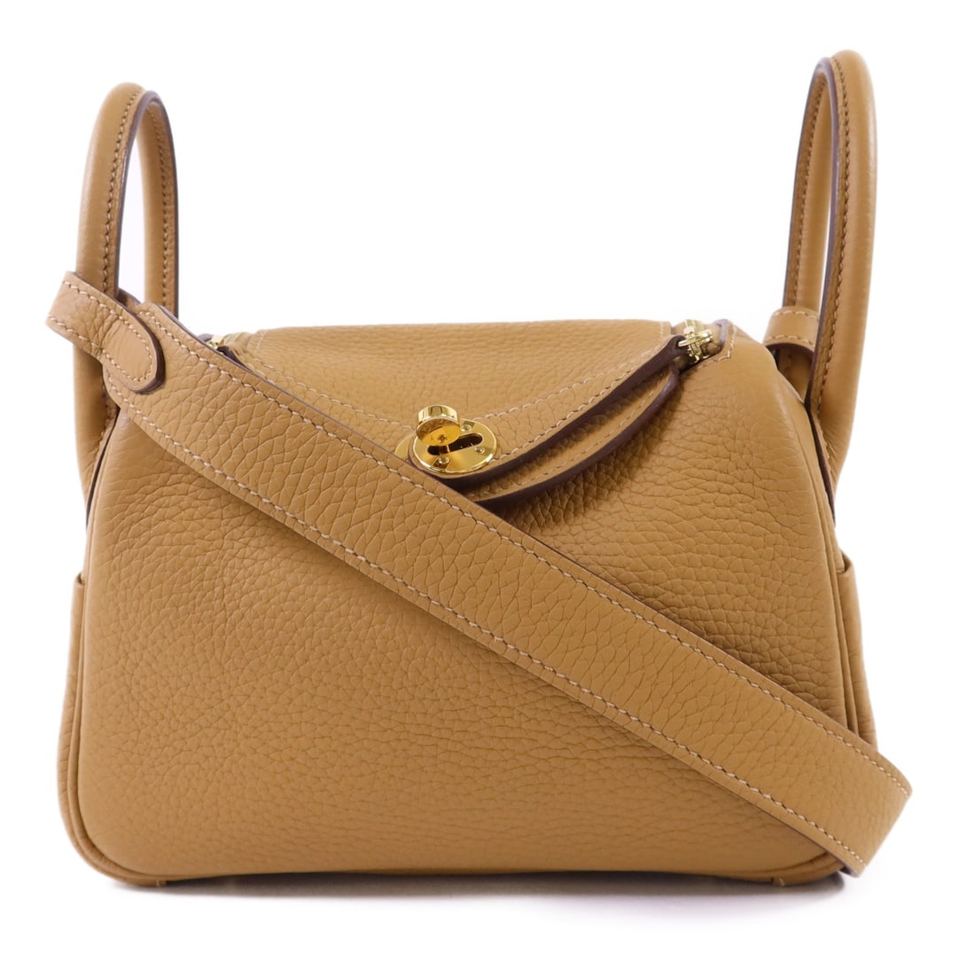 Mini Lindy Biscuit Calfskin Shoulder Bag with Gold Hardware by Hermes (1 of 16)