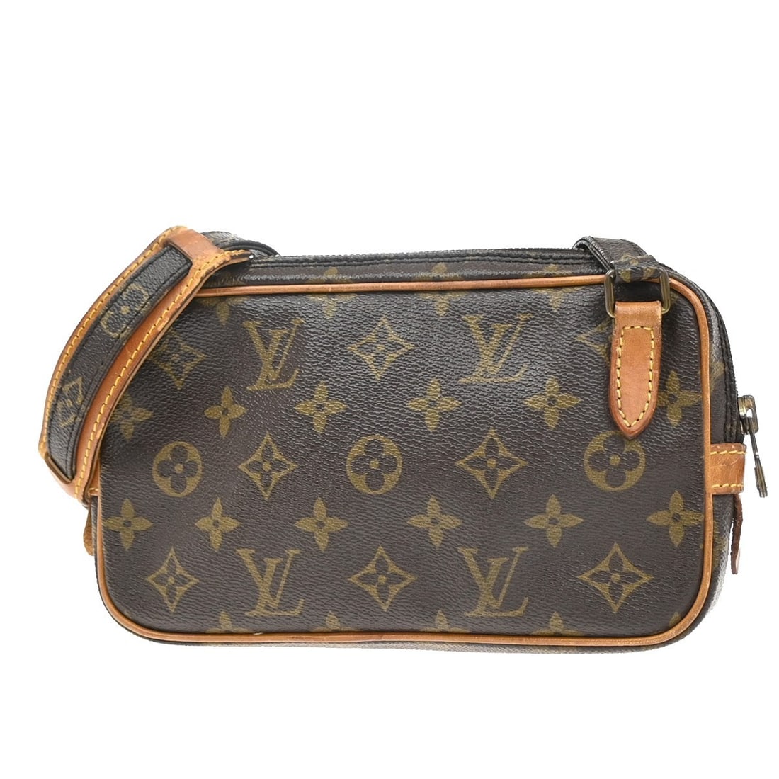 Louis Vuitton Pochette Marly Leather Crossbody Bag in Monogram Canvas (1 of 13)