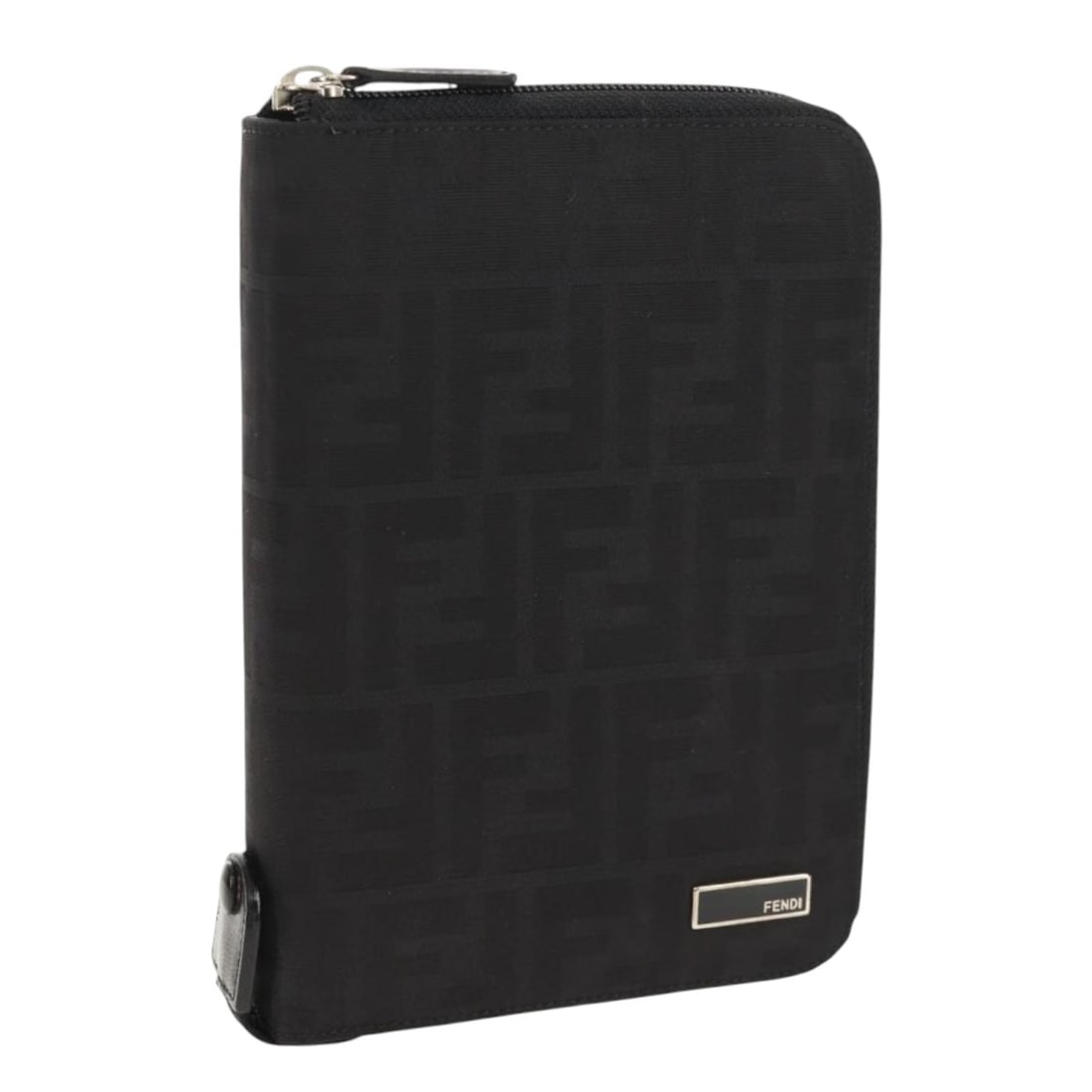 FENDI Zucca Canvas Black Silver Planner Authentic Italy: FENDI Zucca Canvas Black Silver Planner Authentic Italy This Fendi Zucca Canvas Planner is a stylish and functional accessory crafted in Italy. Featuring a sleek black and silver color scheme, it is m
