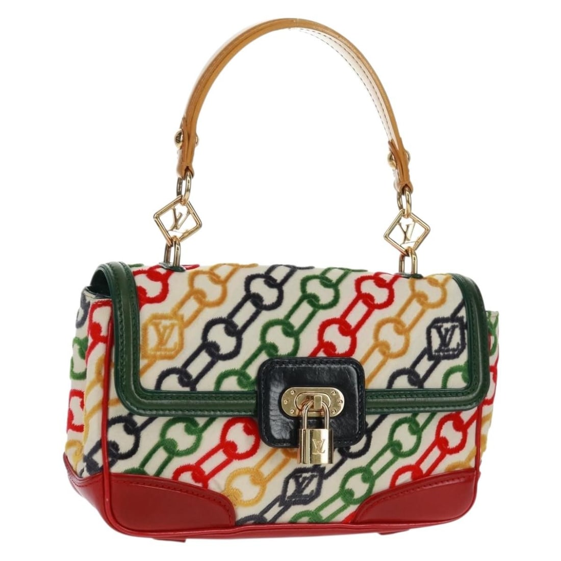 Louis Vuitton Multicolor Velvet Dolly Chain Pochette Handbag M95208: Louis Vuitton Multicolor Velvet Dolly Chain Pochette Handbag M95208 This Louis Vuitton Monogram Velvet Chain Dolly Pochette is a multicolor handbag crafted in France. It features a velvet monogram ext