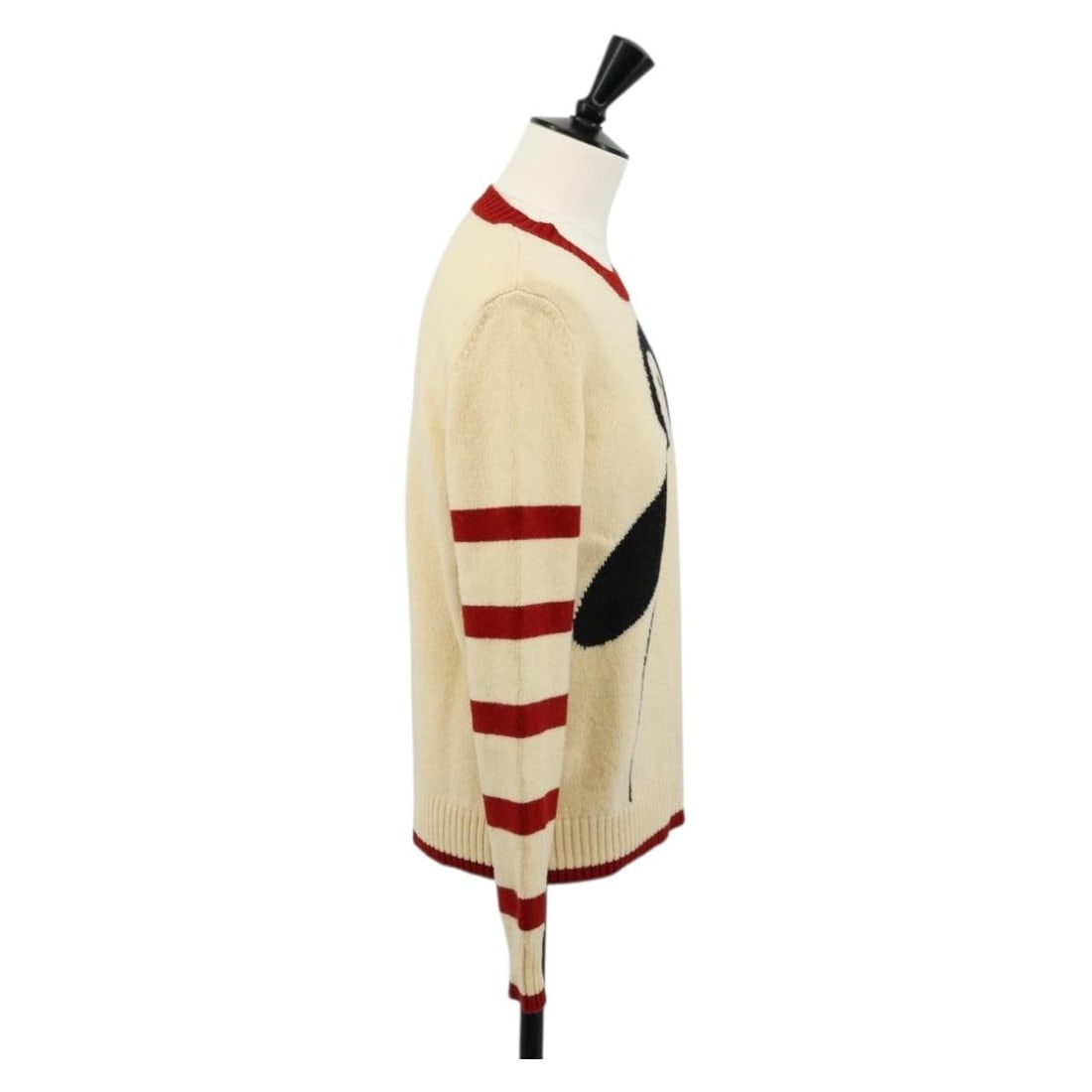 CHANEL Wool Jacket Beige Red Black CC Italy Auth 129782M - 4