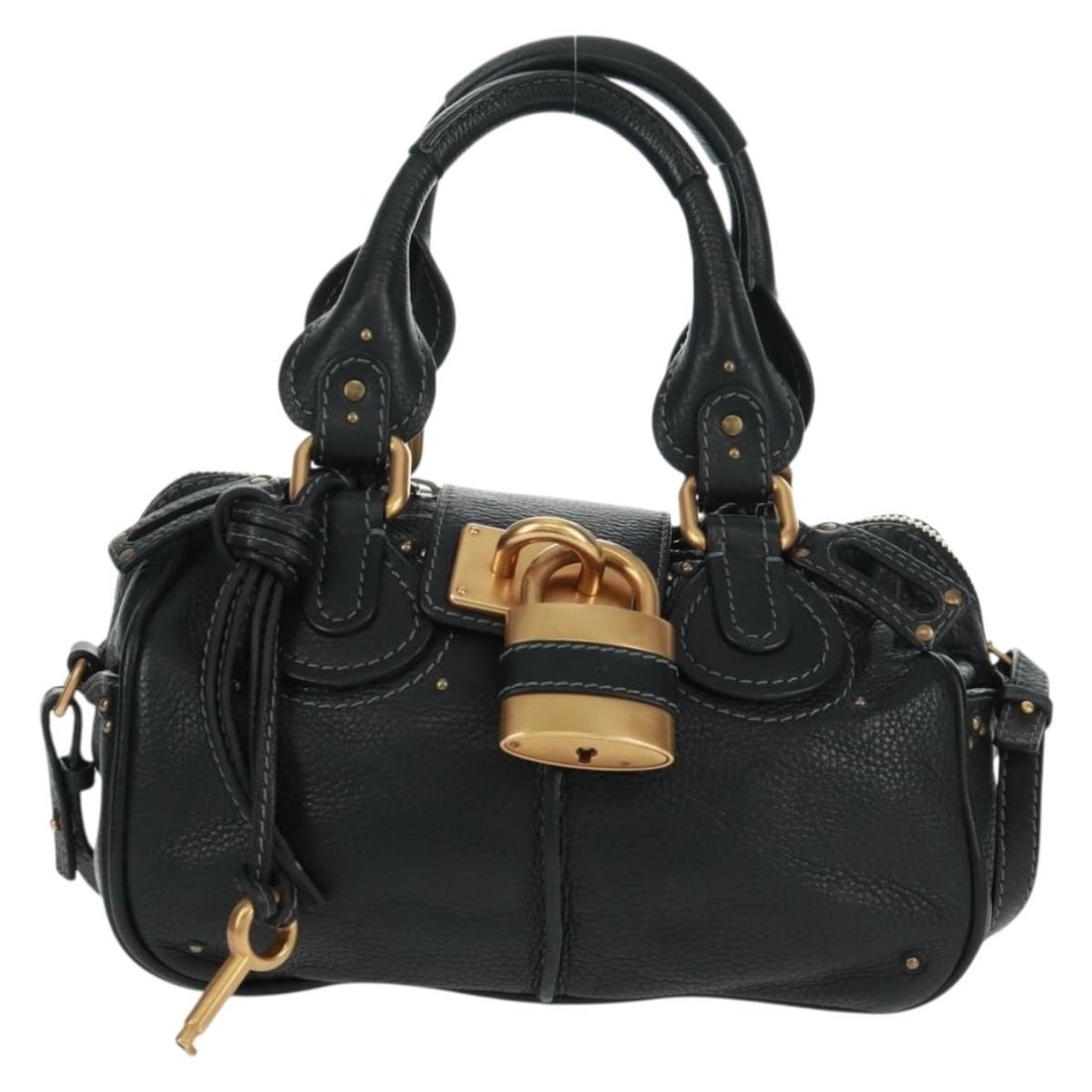 Chloe Paddington Leather 2way Handbag Black with Gold and Silver Hardware - 2