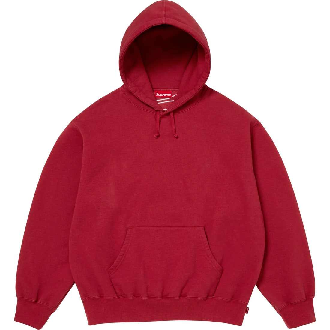 Dark Red Supreme Hoodie with Satin Logo Applique Size Medium (1 of 3)