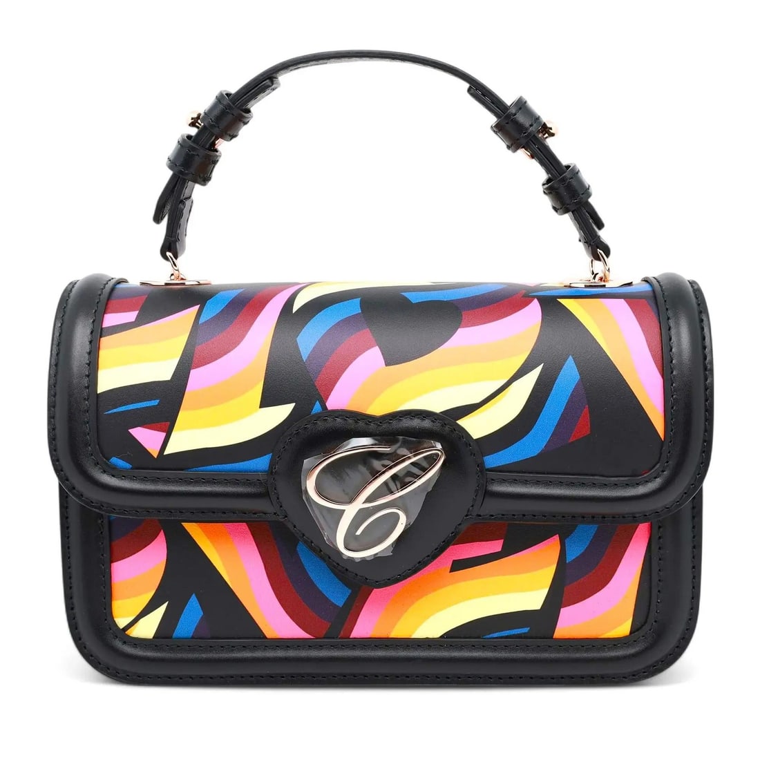 Chopard Happy Hearts Black Leather Mini Crossbody Bag 95000-1104: Chopard Happy Hearts Black Leather Mini Crossbody Bag 95000-1104 Discover the exquisite Chopard Happy Hearts Love Printed Black Leather Crossbody Bag, a perfect blend of elegance and functionality. Cr