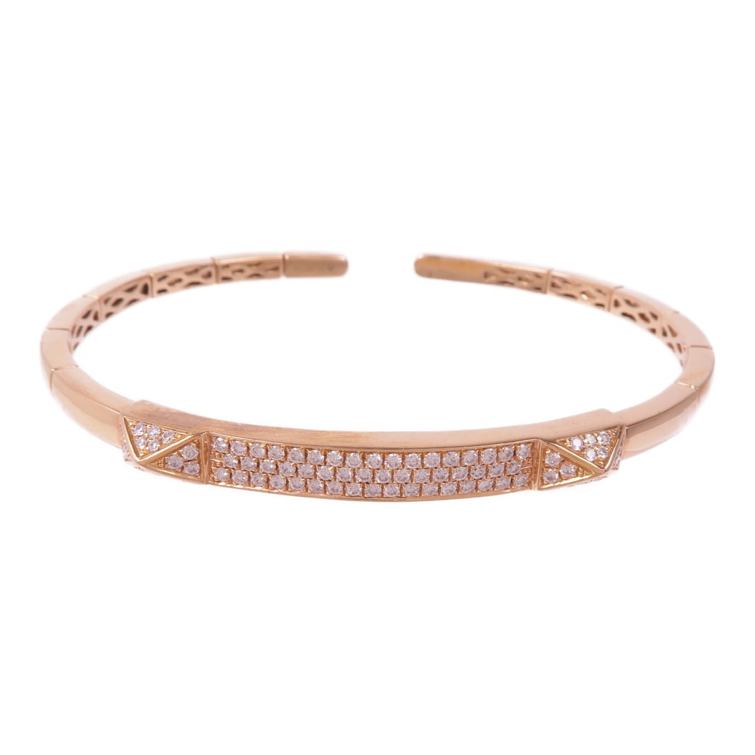 JEWELRY Diamond Bracelet in 18K Pink Gold: JEWELRY Diamond Bracelet in 18K Pink Gold This stunning bracelet features exquisite diamonds set in luxurious 18K pink gold (K18PG). The clear stones beautifully complement the rose gold, creating a c